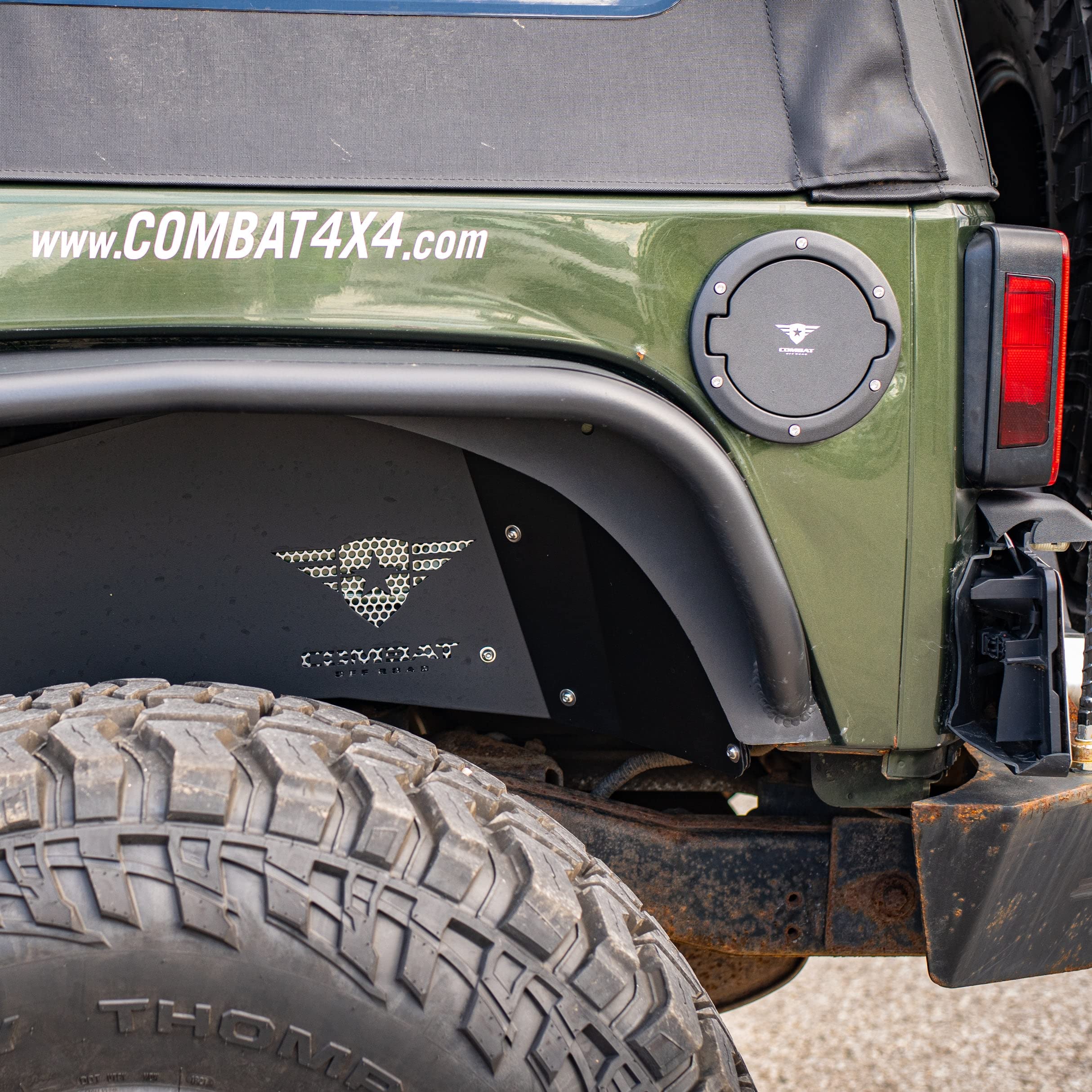 Fuel Containment Door Combat Off Road - Gas Cap Door Compatible with Jeep Wrangler JK/JKU