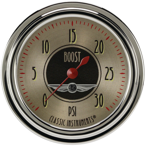 All American Nickel Classic Instruments AN342SLC 2 5/8" Boost Gauge 30 PSI Electric
