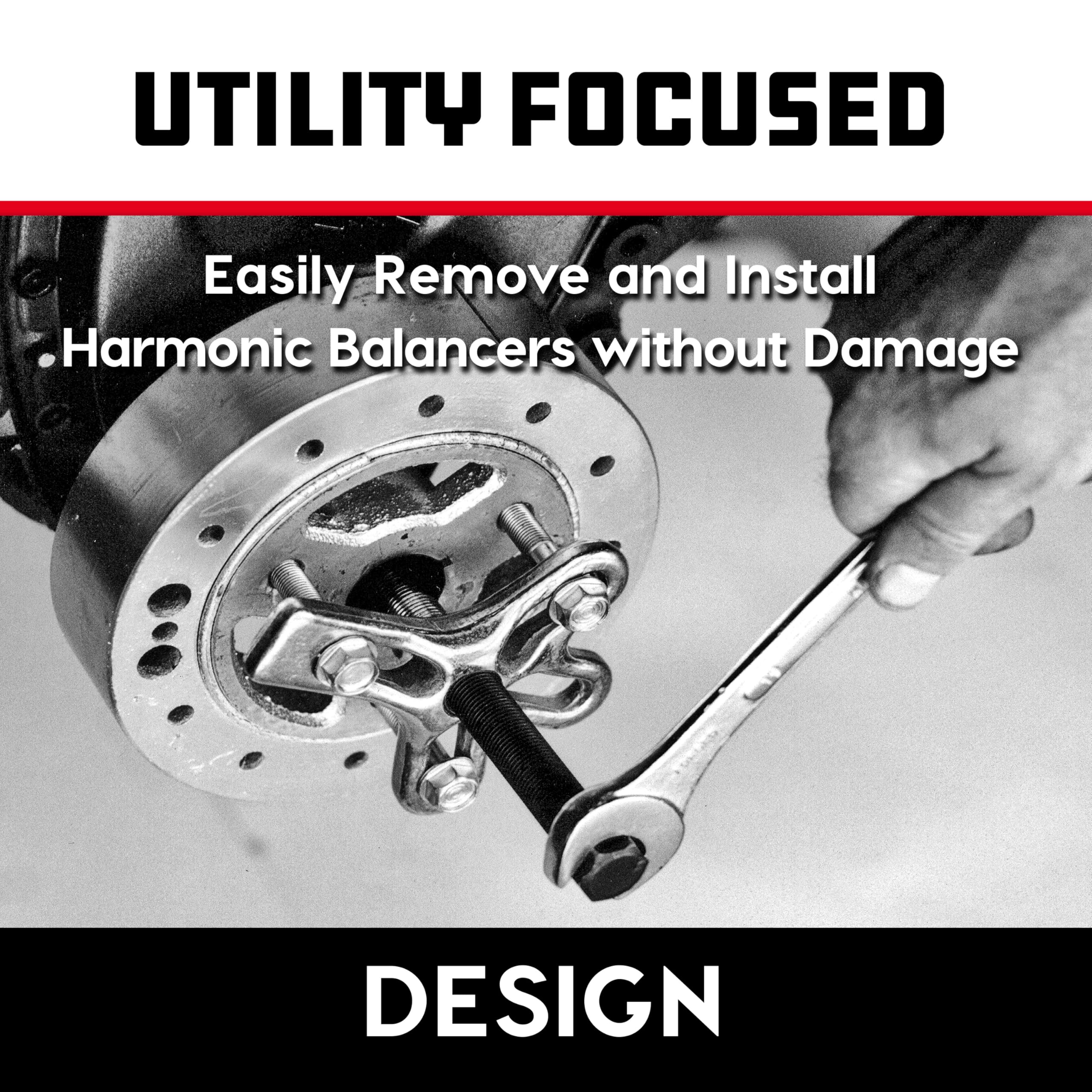 Powerbuilt Harmonic Puller & Installer Balancer, Specialty Tools Car Engine & Vehicle Drive Train, Crankshaft, Pulleys, and Gears 40 Piece - 647758