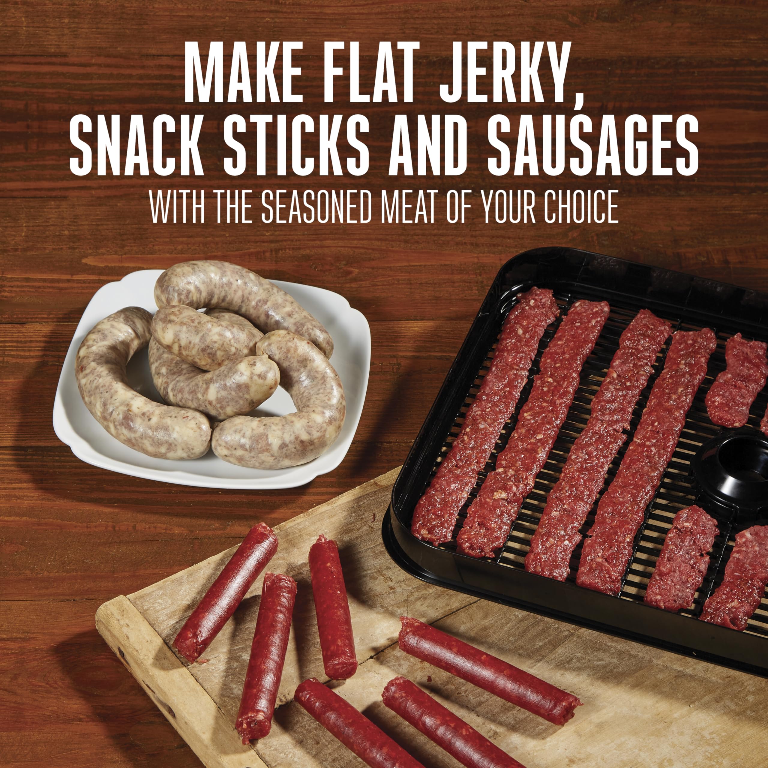 Weston Beef Jerky Gun Jr. Original Kit, Makes Flat and Round Snack Sticks, 1lbs Meat Capacity, With Sausage Funnel, 2 Nozzles, Stomper and Two Cleaning Brushes, Gifts for Men, Black (37-0260-W)