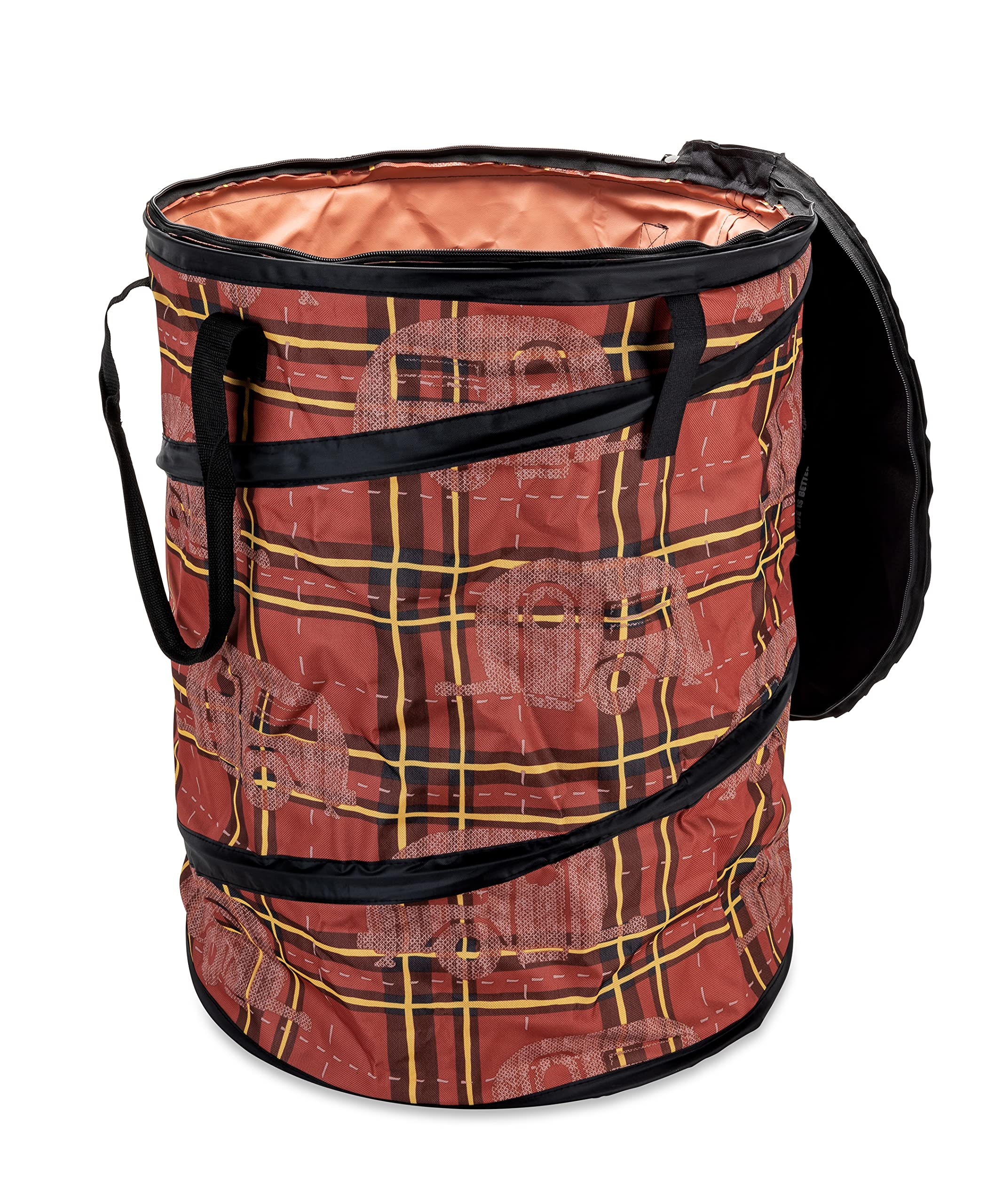Camco Utility Container Pop-Up - Use as Collapsible Trash Can When Camping - Holds 30-Gallon Kitchen-Size Trash Bags - 2-Ft Tall & Collapses for RV Storage and Organization (53489)