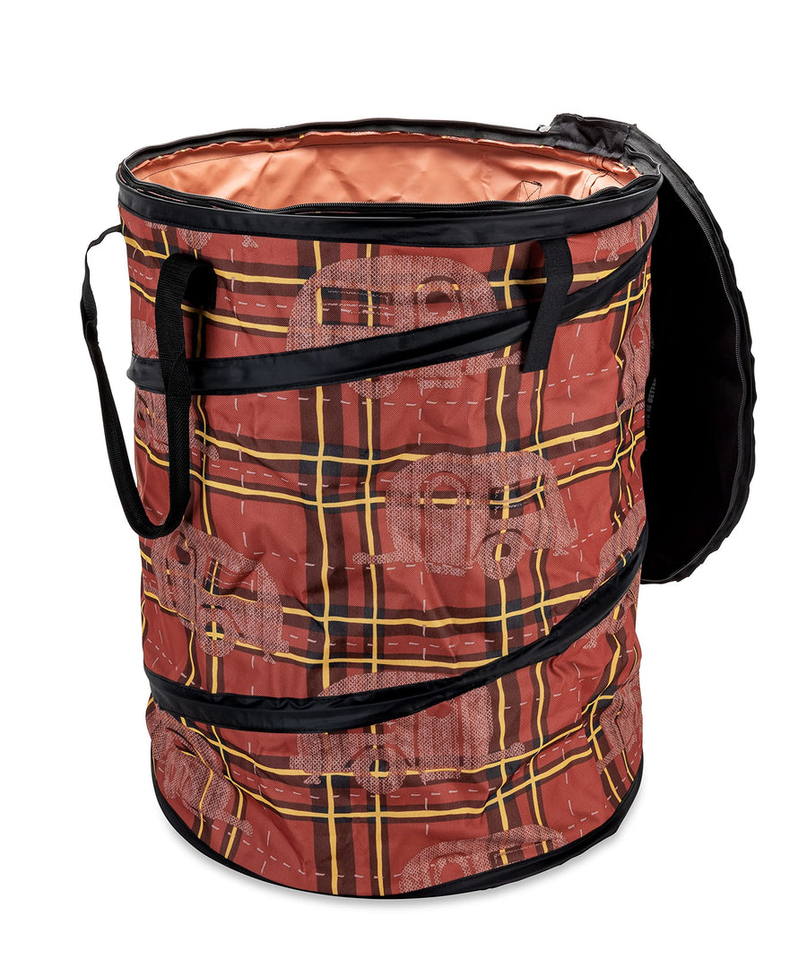 Camco Utility Container Pop-Up - Use as Collapsible Trash Can When Camping - Holds 30-Gallon Kitchen-Size Trash Bags - 2-Ft Tall & Collapses for RV Storage and Organization (53489)