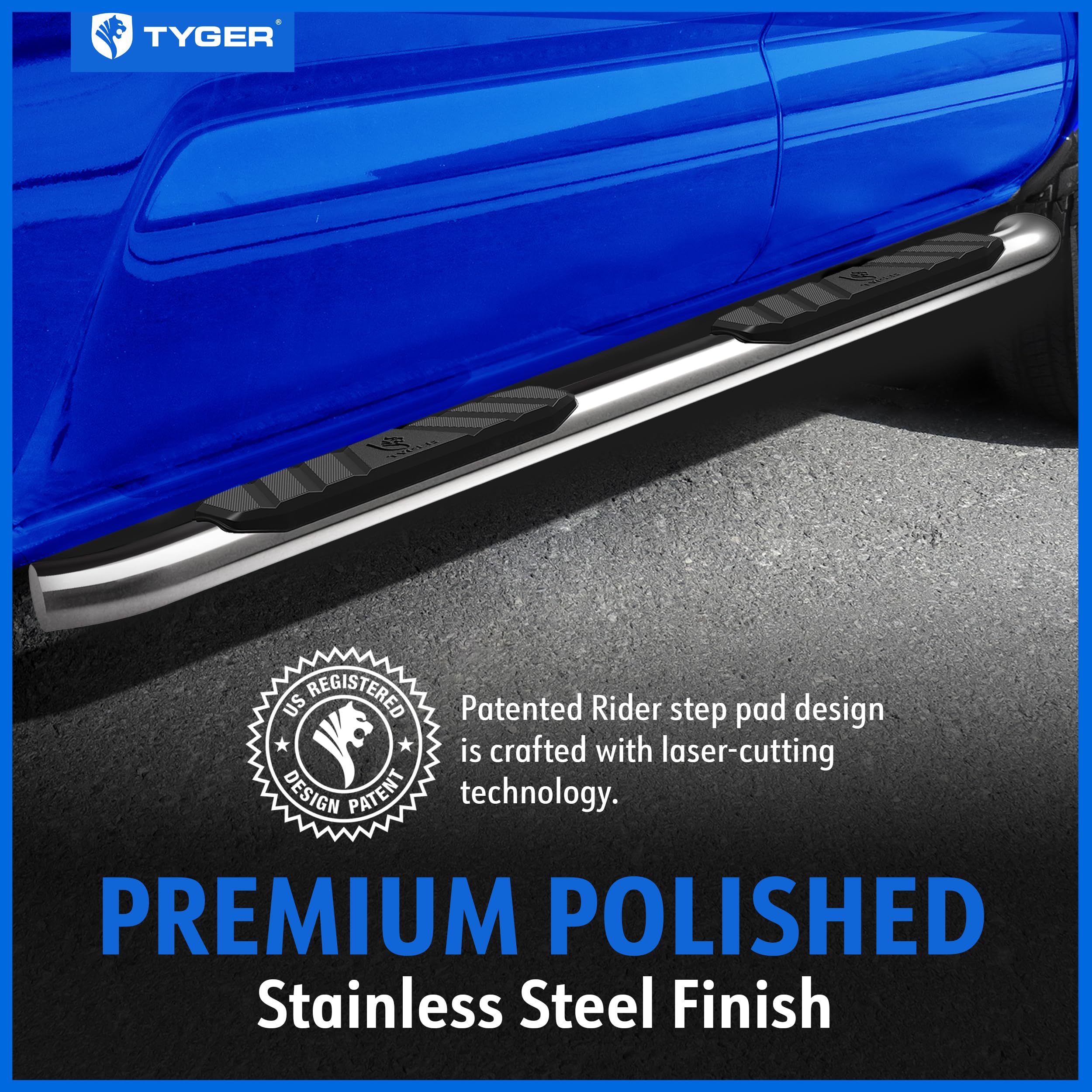 3.5" Tyger Auto Running Boards Compatible with 2015-2026 Chevy Colorado GMC Canyon | Crew Cab | TG-SS2C35167 | Side Step Rail Nerf Bars