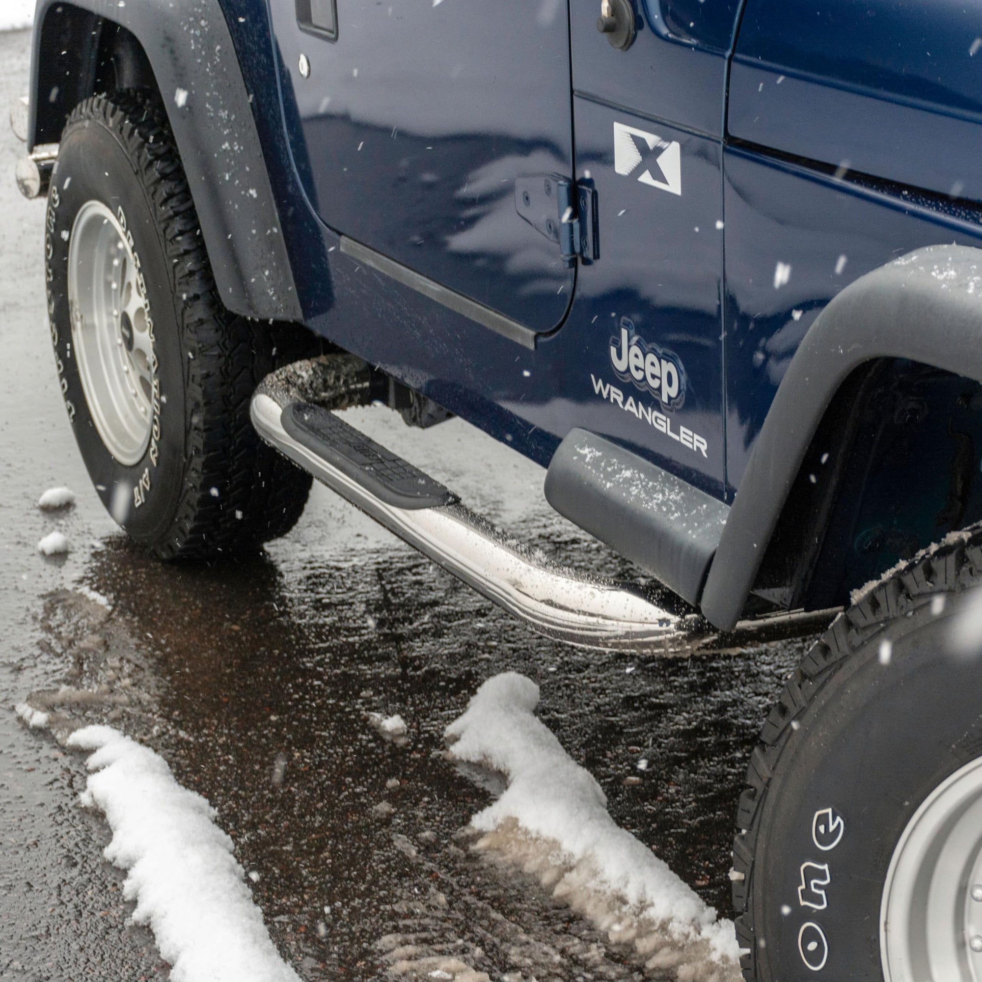 3-Inch Round Polished Stainless Steel ARIES Nerf Bars, No-Drill, Fits Select Jeep Wrangler YJ, TJ