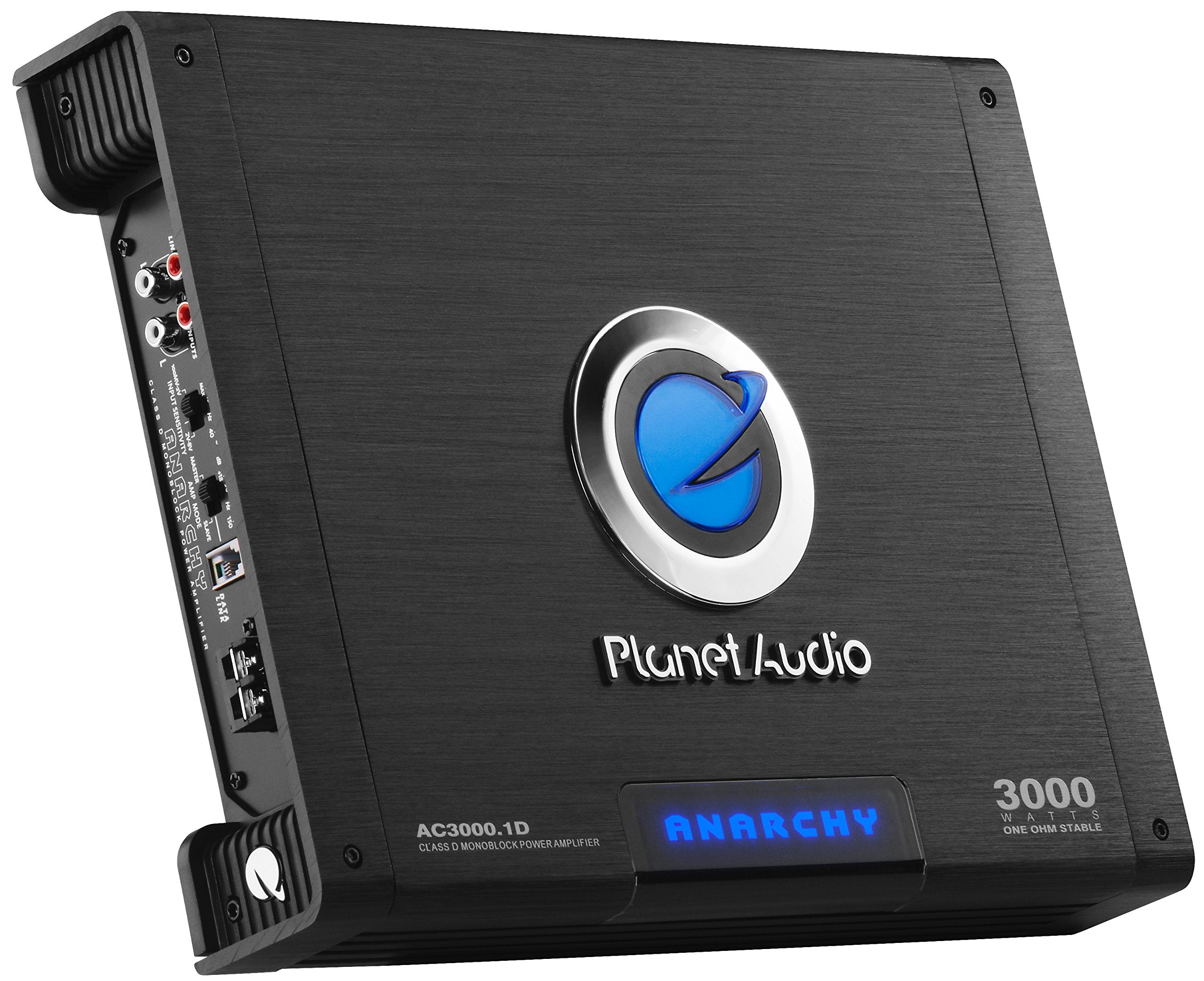Planet Audio Class D AC3000.1D Monoblock Car Amplifier - 3000 High Output, 1 Ohm, Low Level Inputs, Low Pass Crossover, Hook Up to Subwoofer for Bass