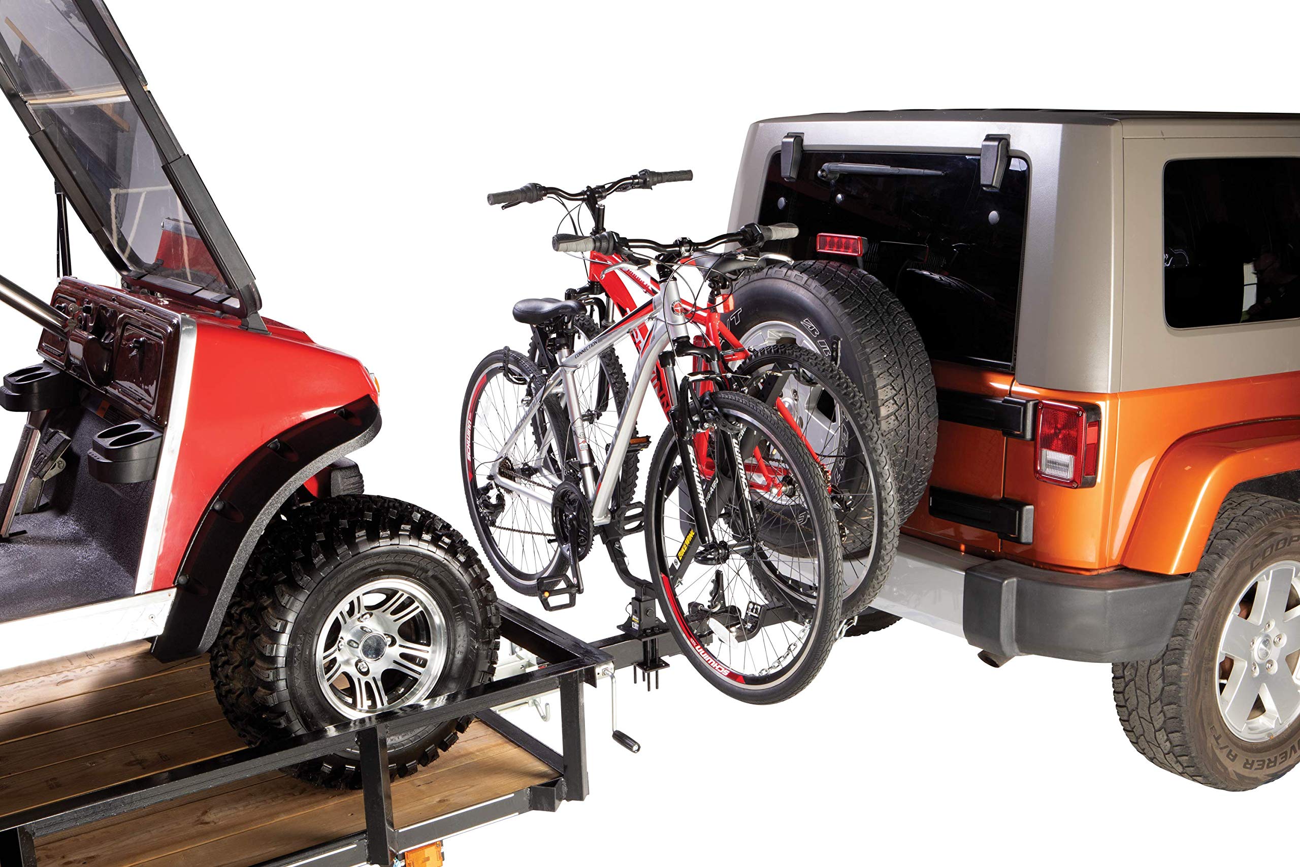 Lippert Double BikeWing Bike Rack Carrier for Trailers and Towing Vehicles, 2 Bikes, Adjustable Wheel Cradles, Sway Control Technology, Fits Most Adult, Kids Bicycle Frames, 80 lbs. Capacity - 731137