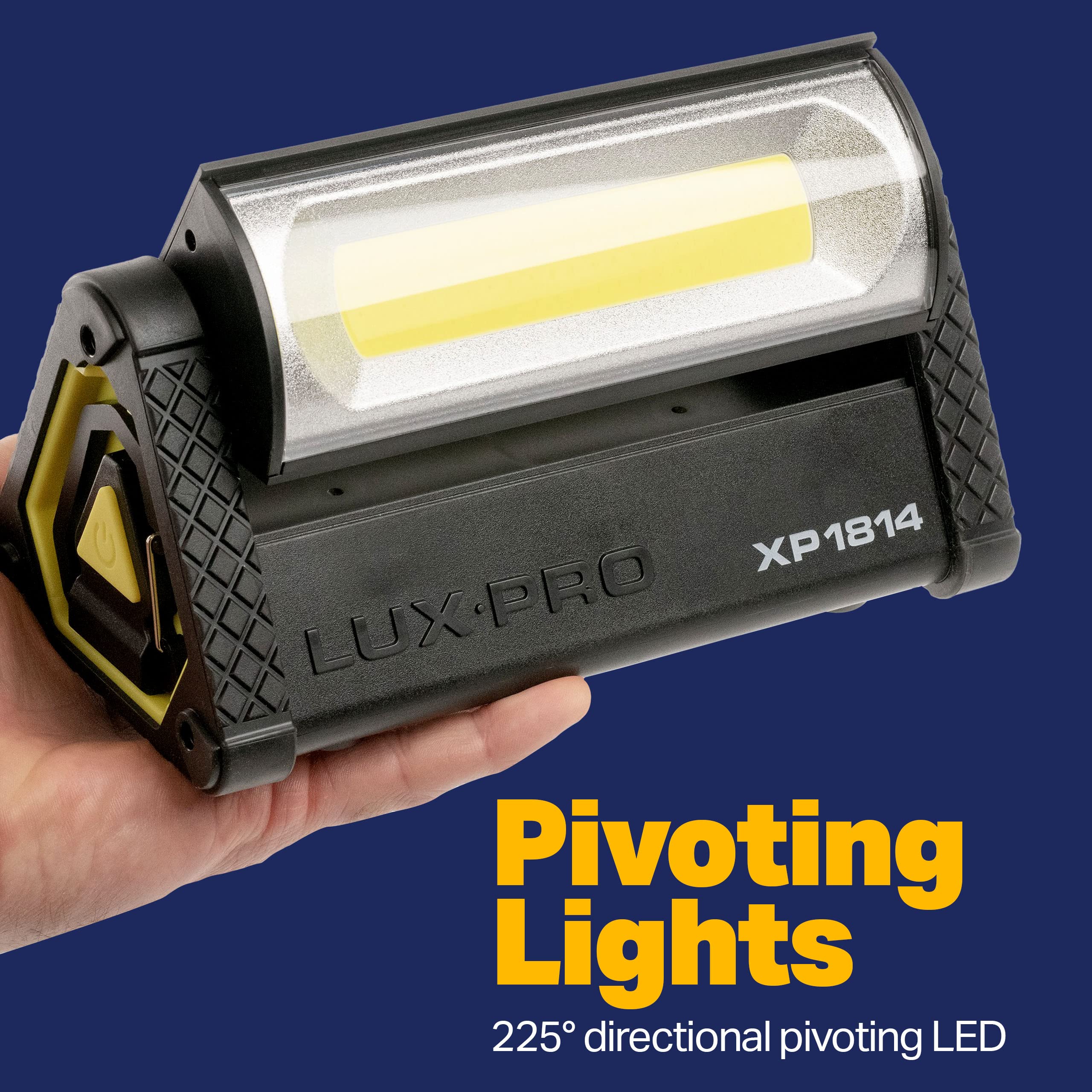 Pro Series LUXPRO 1300 Lumen Directional Pivoting Work Light - Battery Powered Work Light for Up to 40 Hours of Use - Portable Light for Camping, Garage, and More