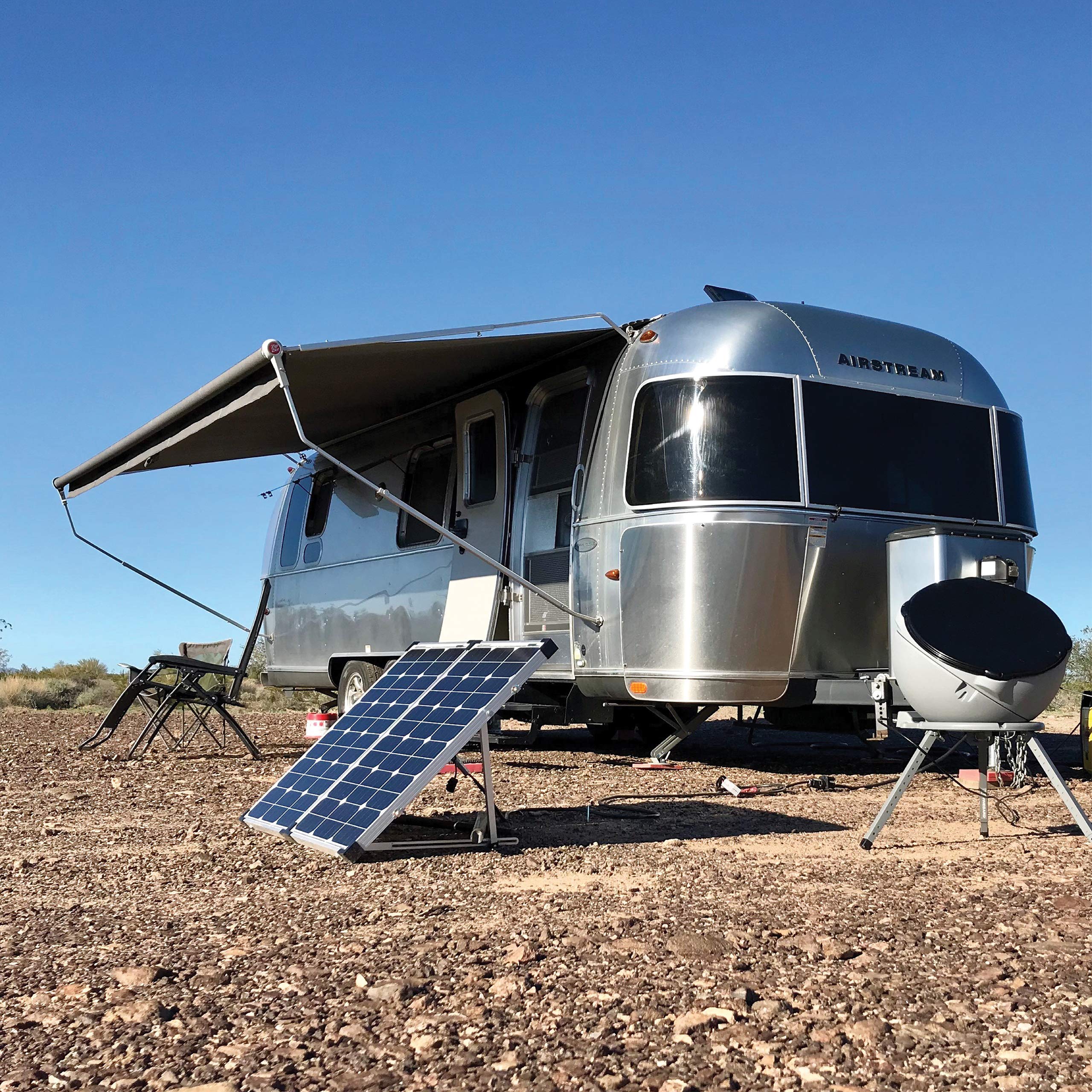 GP-PSK-130 Go Power! 130W Portable Folding Solar Panel Kit with 10 Amp Solar Controller, Great for RV and Camping, Includes Controller, Battery Clamps, SAE Solar Plug Adapter, Ring Terminal Connectors