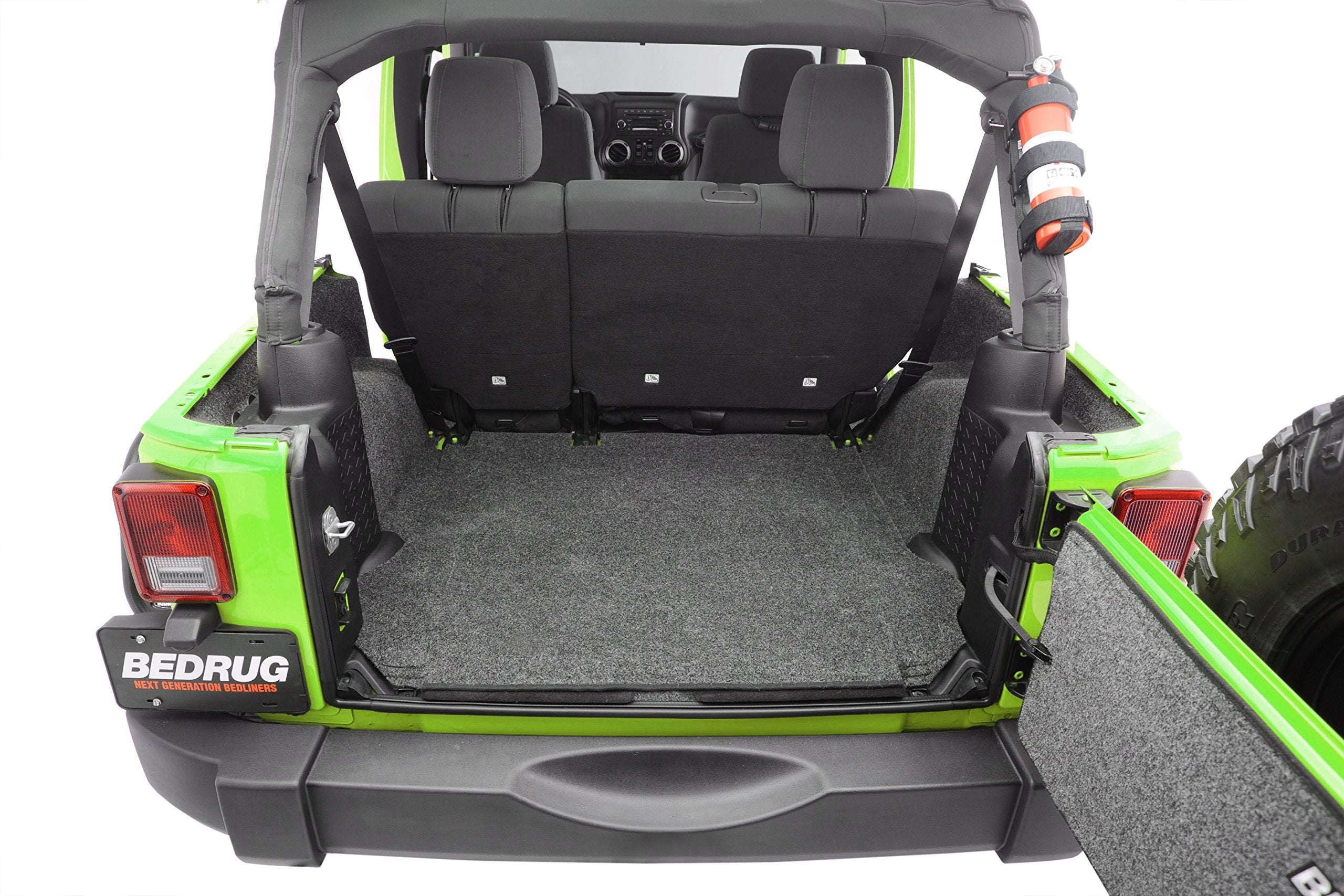 Jeep Cargo Kit - Bedrug | 2011 - 2018 Jeep Wrangler UNLTD JK 4 Door, Cargo Liner w/ Tailgate & Tub Liner | Grey - 5 pc. | BRJK11R4