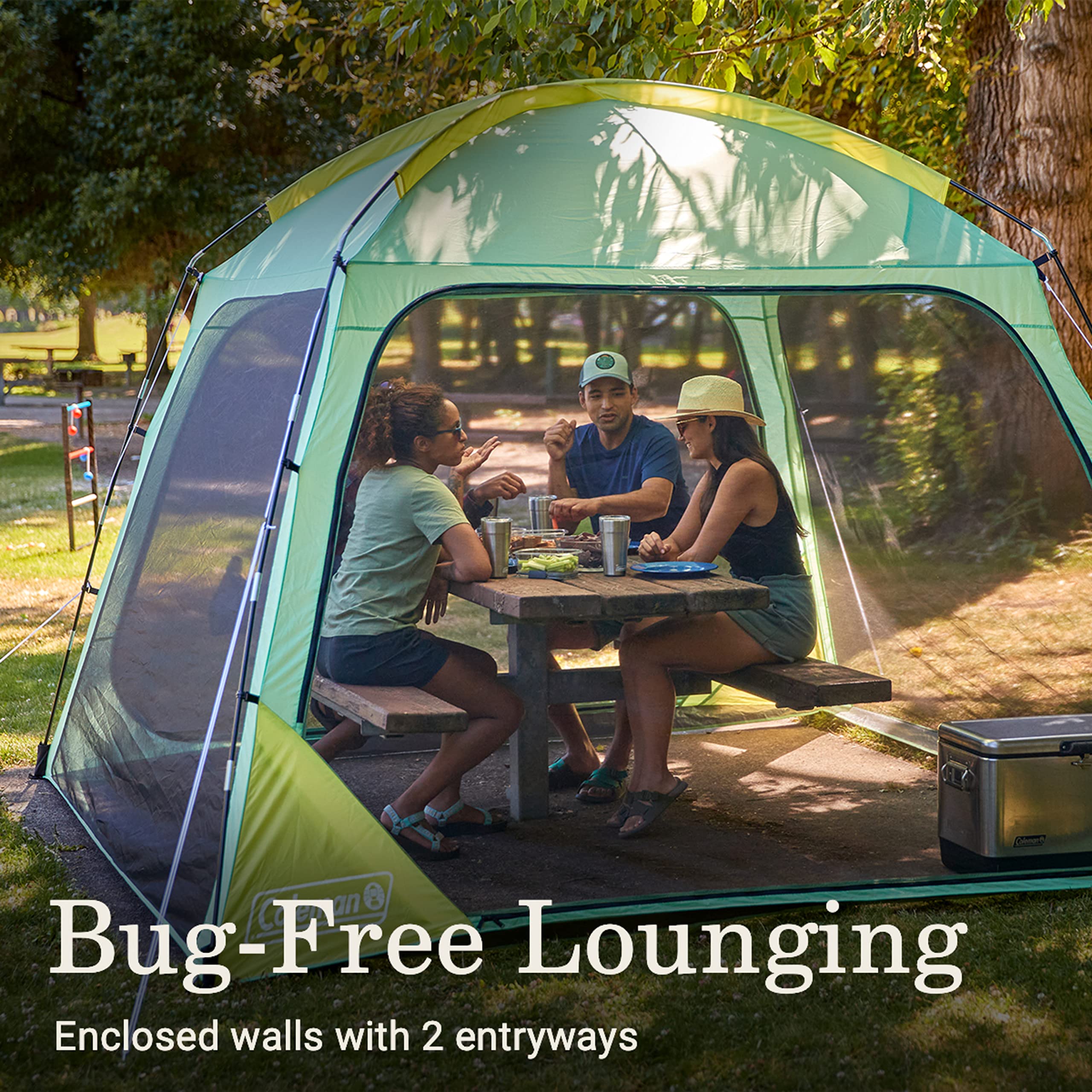 Skyshade Coleman Screen Dome Canopy Tent 10 x 10 Shade Canopy UPF 50+ Outdoor Tent for Camping Tailgating and Beach Shade Moss