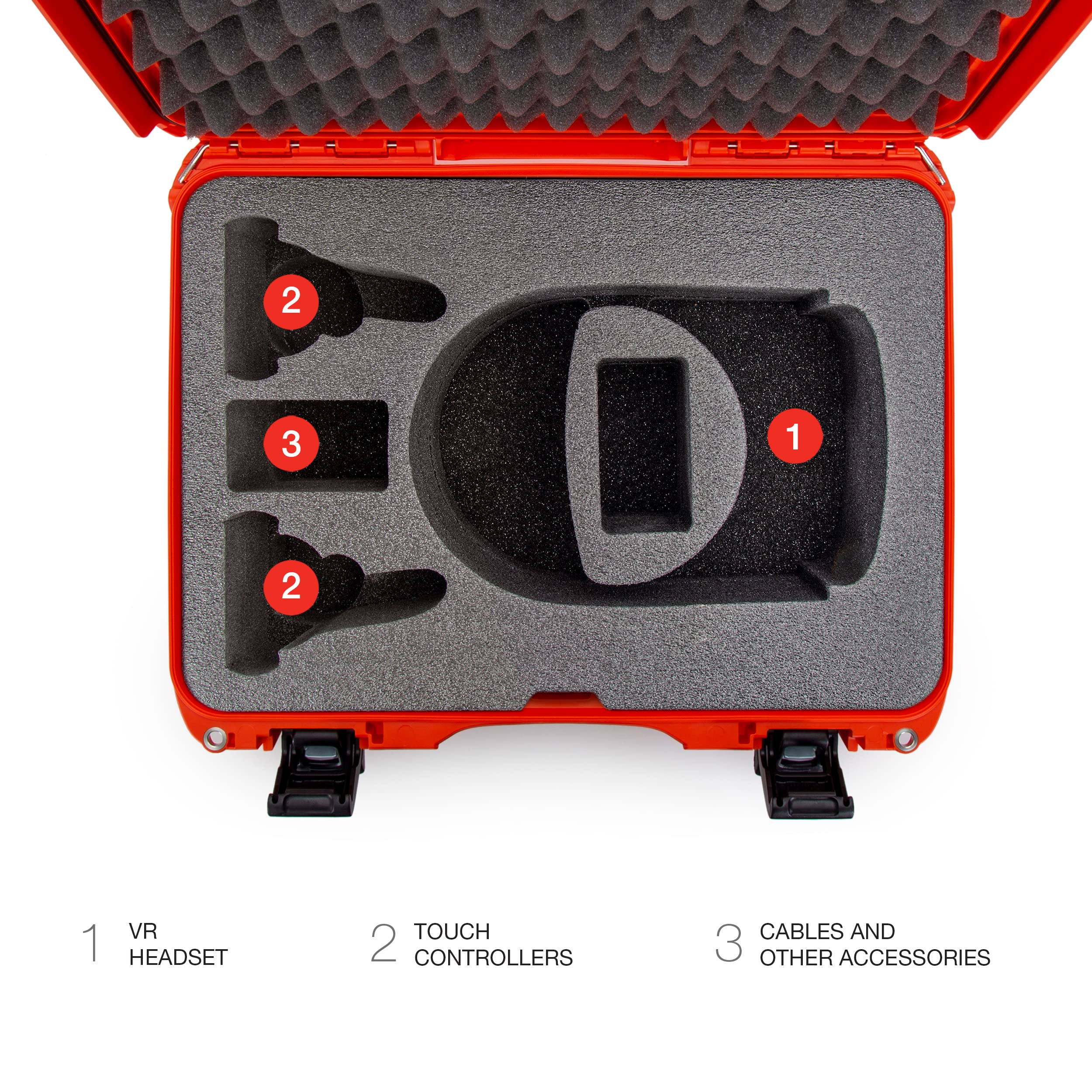 Oculus Quest 2 Nanuk 925 Waterproof Hard Case with Foam Insert - Orange