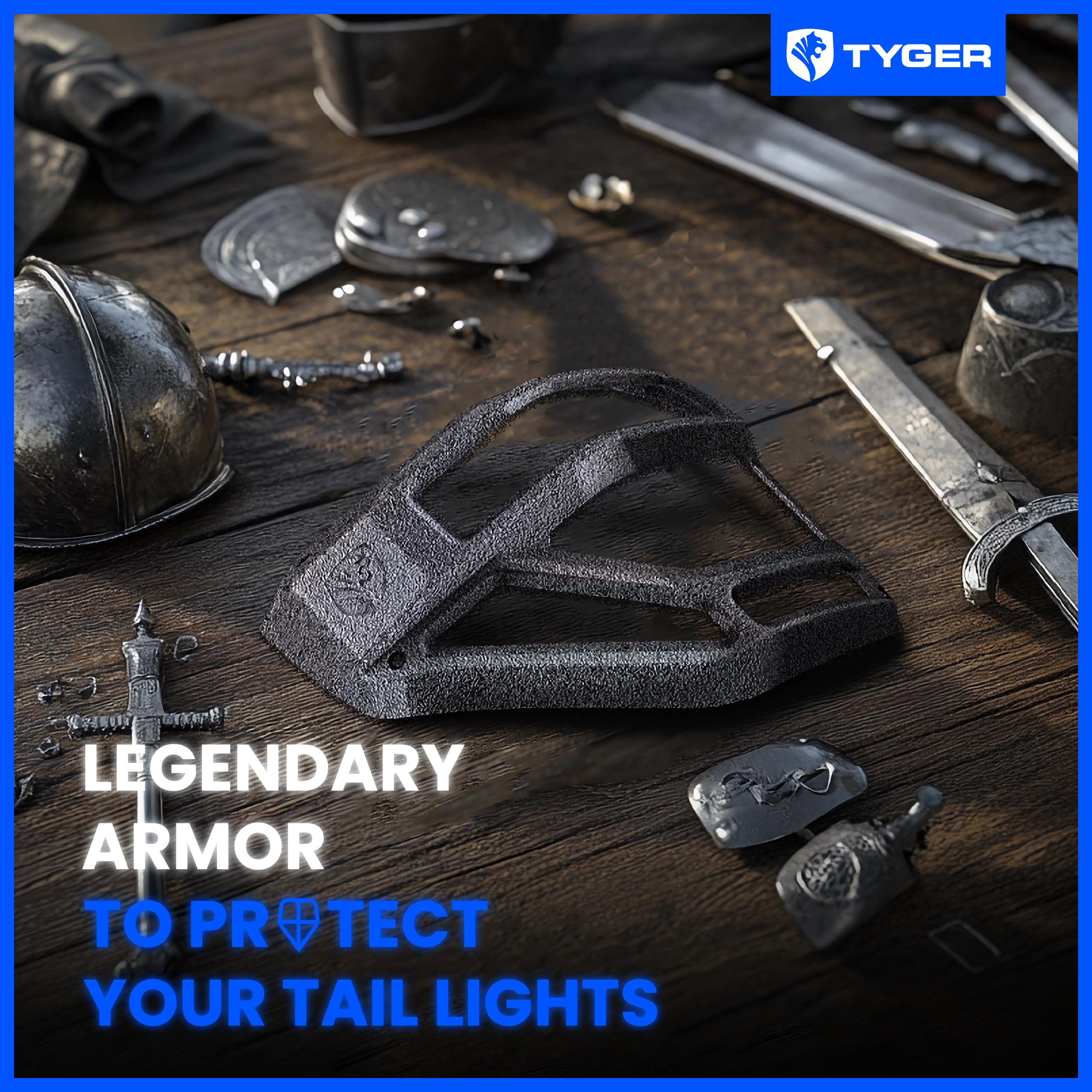Tyger Auto Tail Light Guard Covers Premium Cast Aluminum Alloy Compatible with 2014-2024 Toyota 4Runner | Powdered Textured Black | No Drilling Required | TG-TG7T87778