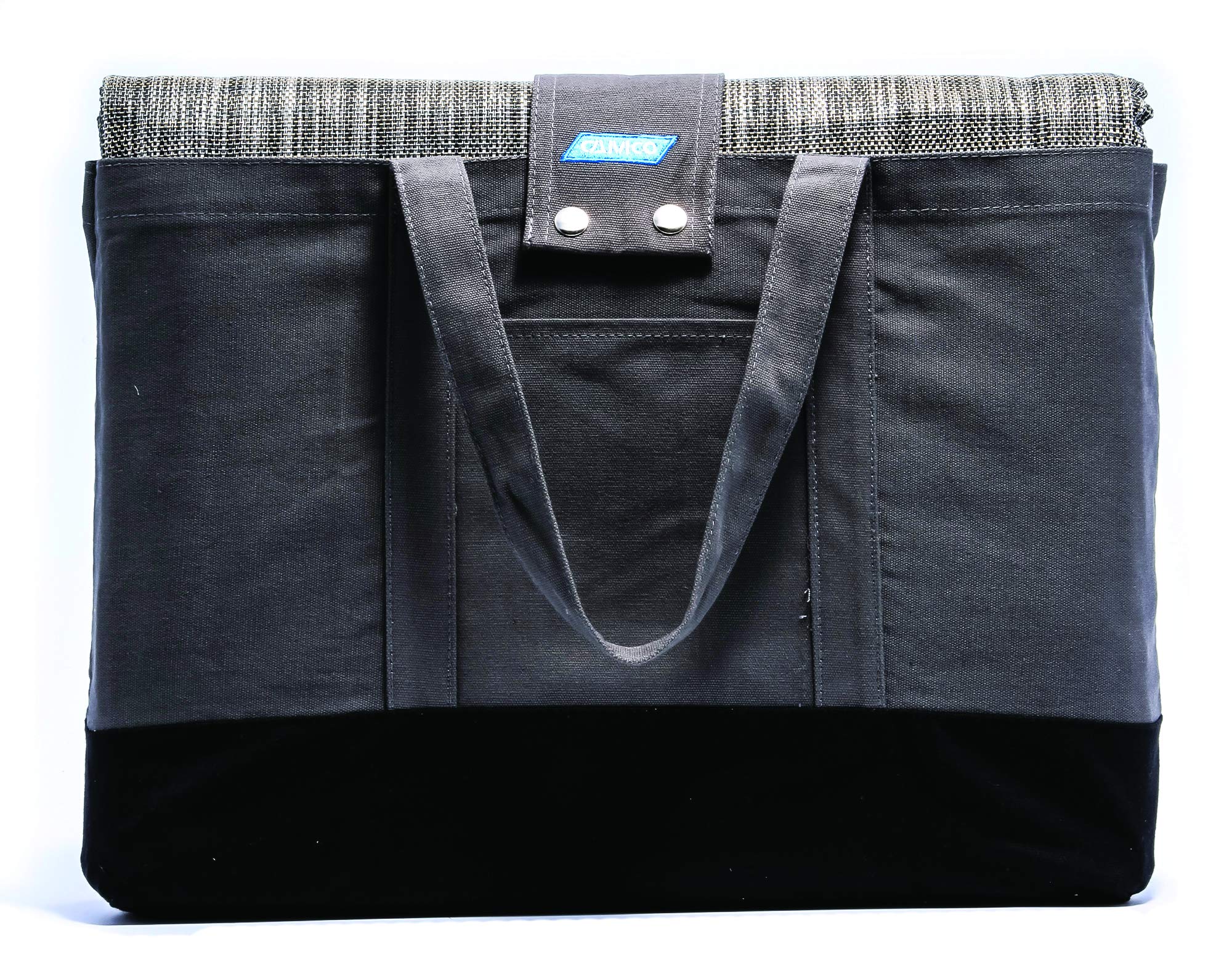 Camco Reversible Durable RV Camper Awning Mat with Carry Bag - Helps Avoids Dirt from Being Tracked - Perfect for Campsites, Beaches, Picnics 7' X 15'- Gray (42812)