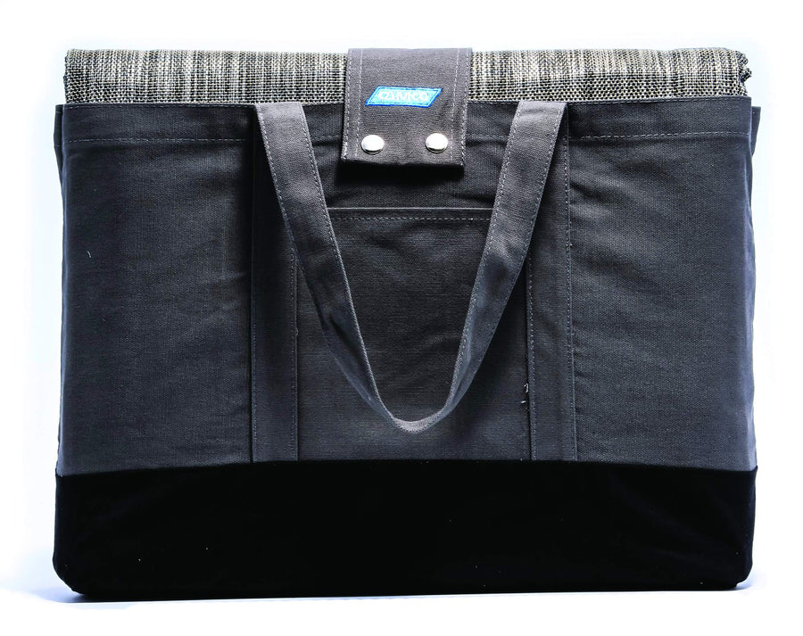 Camco Reversible Durable RV Camper Awning Mat with Carry Bag - Helps Avoids Dirt from Being Tracked - Perfect for Campsites, Beaches, Picnics 7' X 15'- Gray (42812)