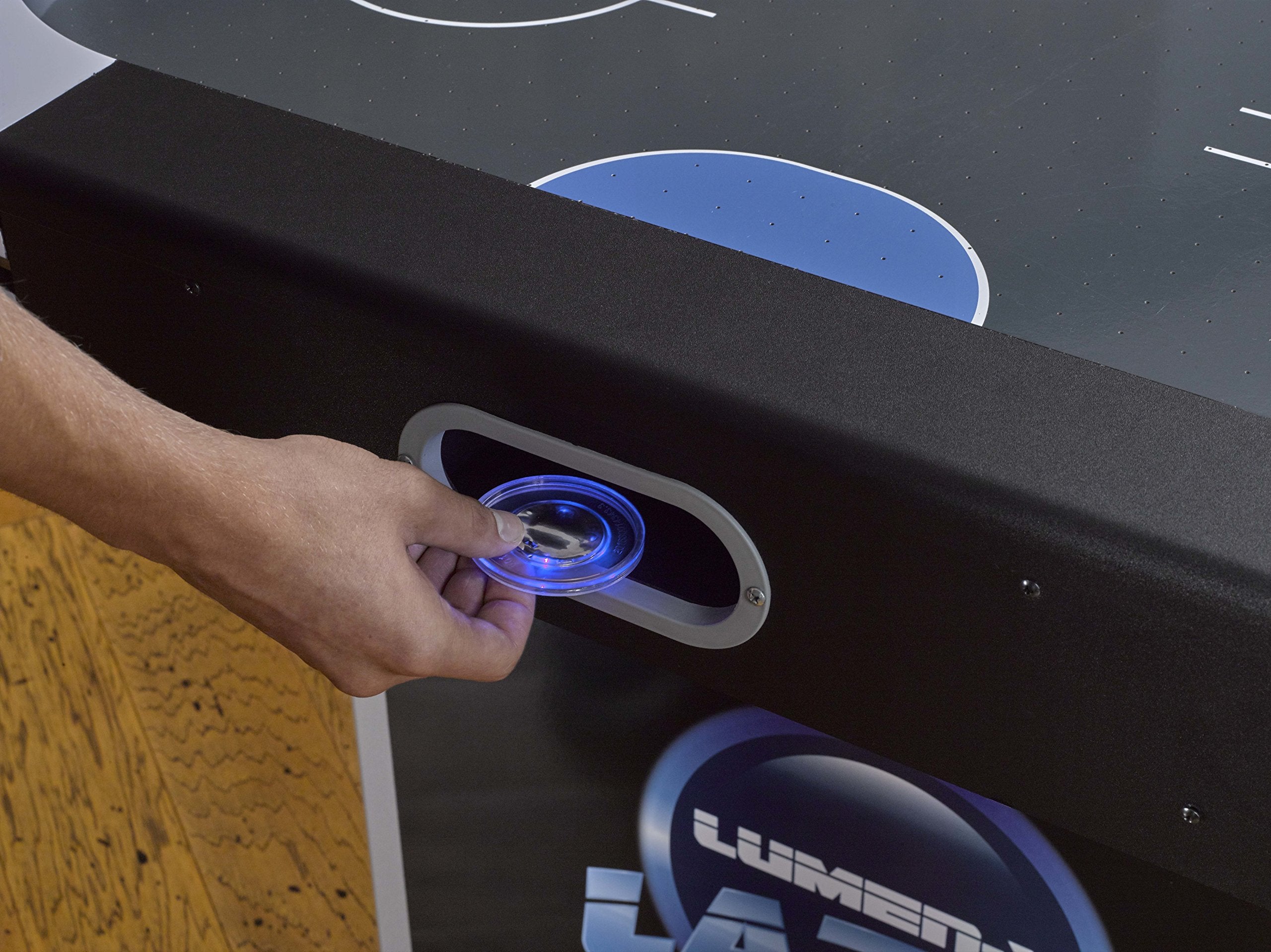 Lumen-X Triumph Sports 6' Interactive Air Hockey Table Featuring All-Rail LED Lighting and in-Game Music