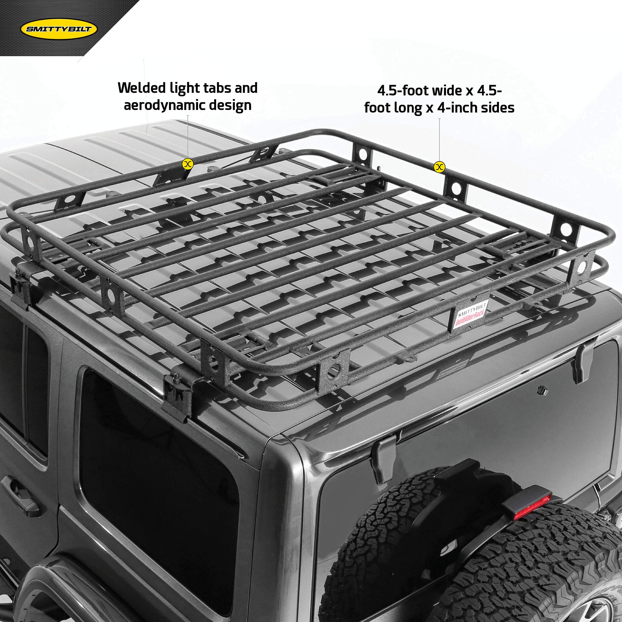 JL SmittyBilt 4DR DEFENDER ROOF RACK-ONE PIECE - SB45454JL