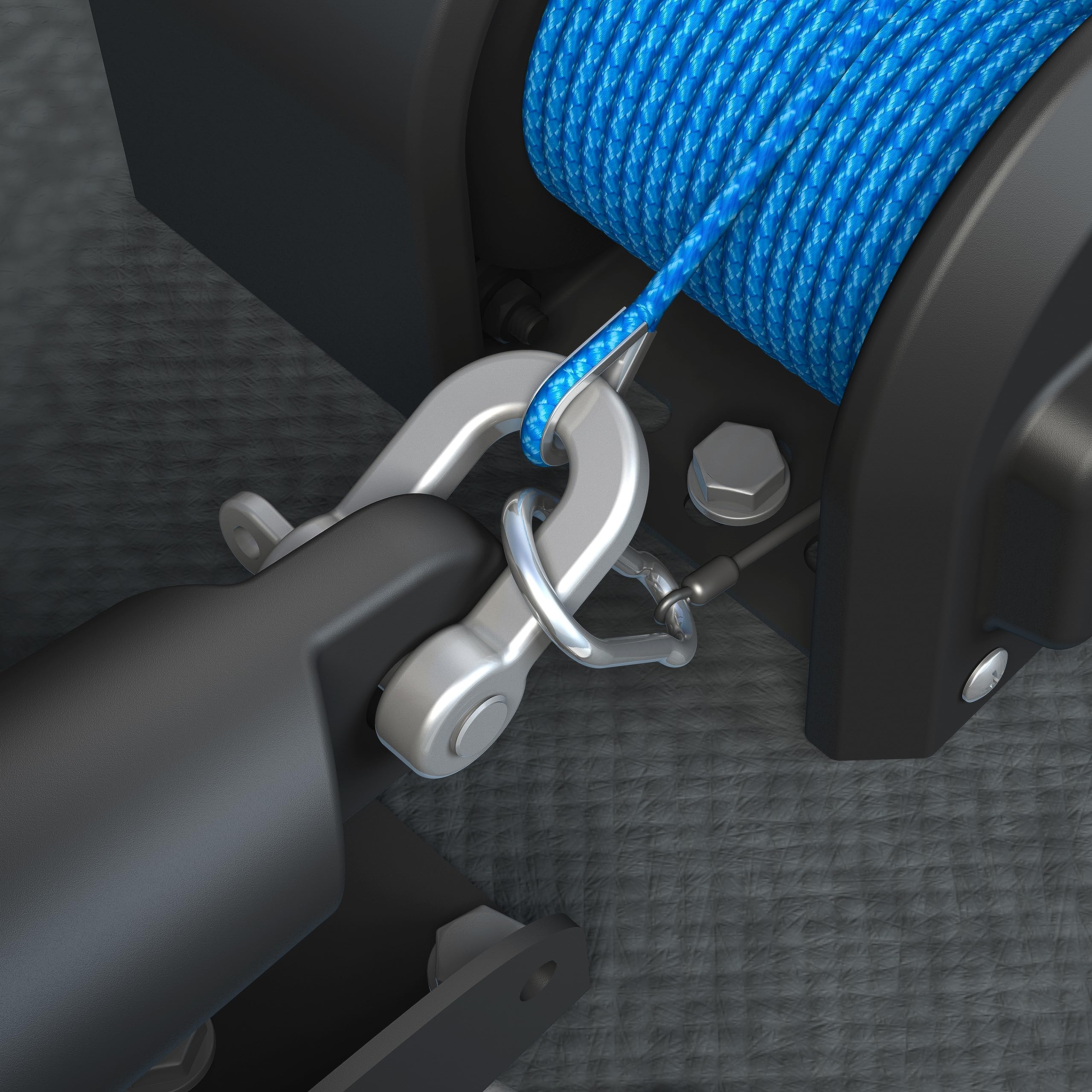StrikeZone 25 Camco TRAC Outdoors Electric Anchor Winch | Features a High-Efficiency 12-Volt DC All Steel Gear Motor | Includes 100-Feet of 5/32-Inch Pre-Wound Braided Anchor Rope (69001)