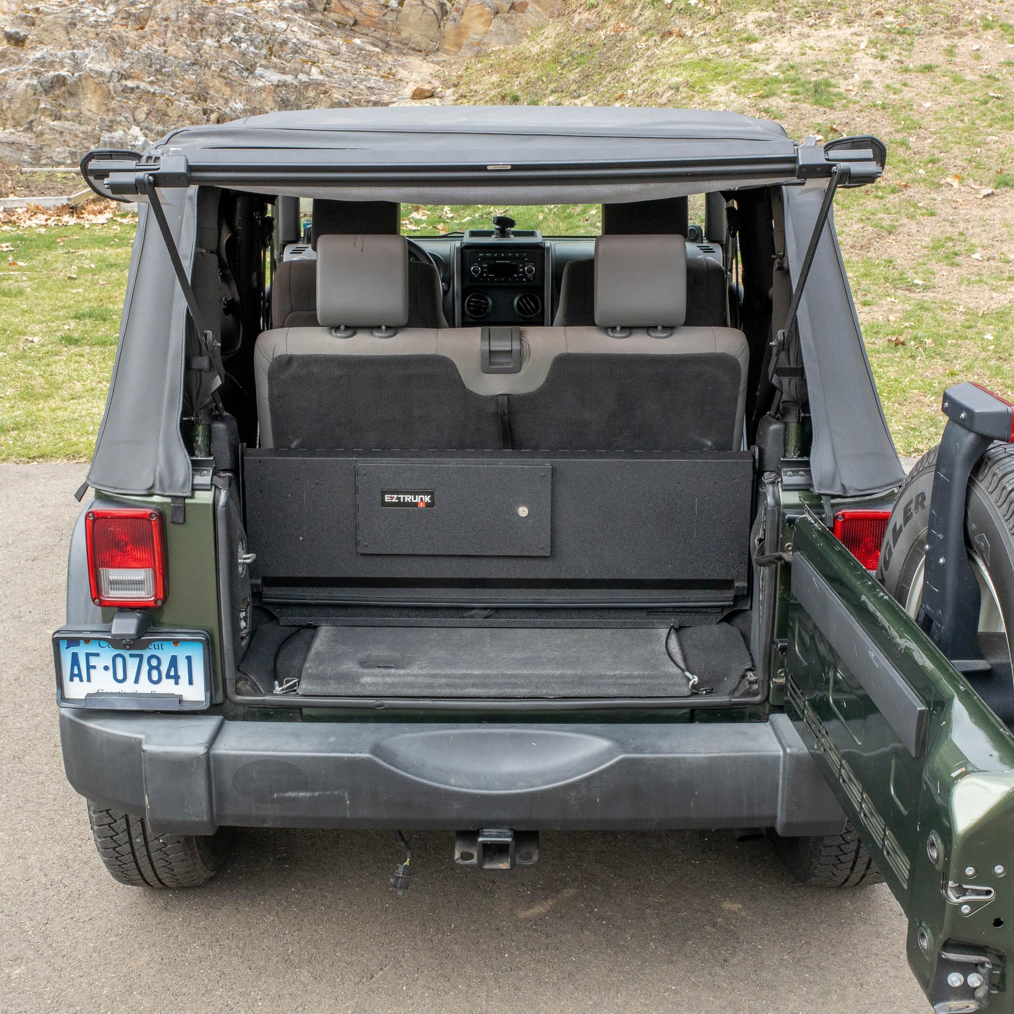 Folding Security Trunk/Storage Box EZTrunk for JK 2007-2010 (2&4 Door) by EZ4X4 Patented & Patent Pending