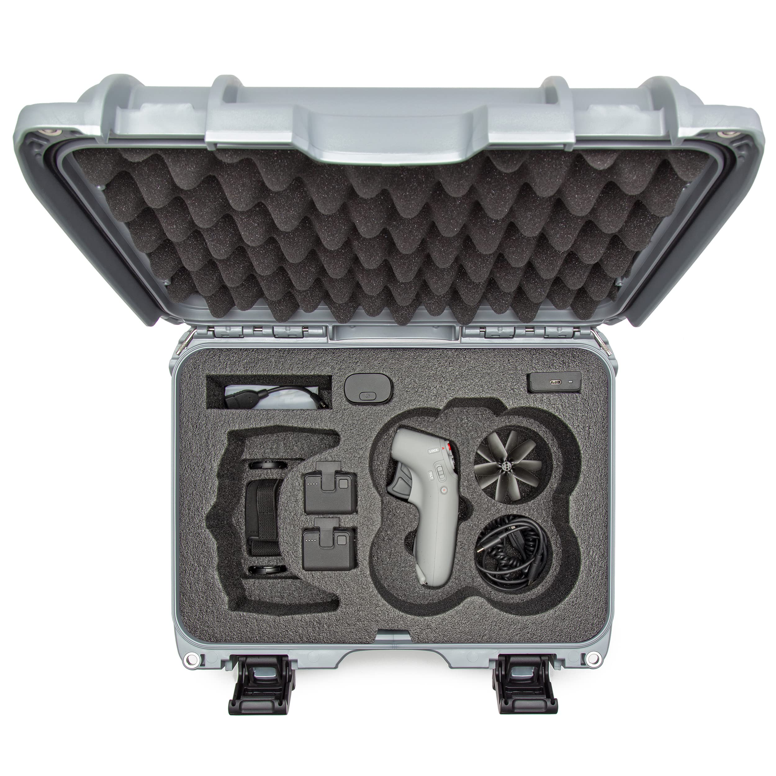 Waterproof Nanuk 915 Hard Case with Foam Insert for DJI Avata FPV Unit, Goggles and Controller - Silver (915S-080SV-0A0-C0778)