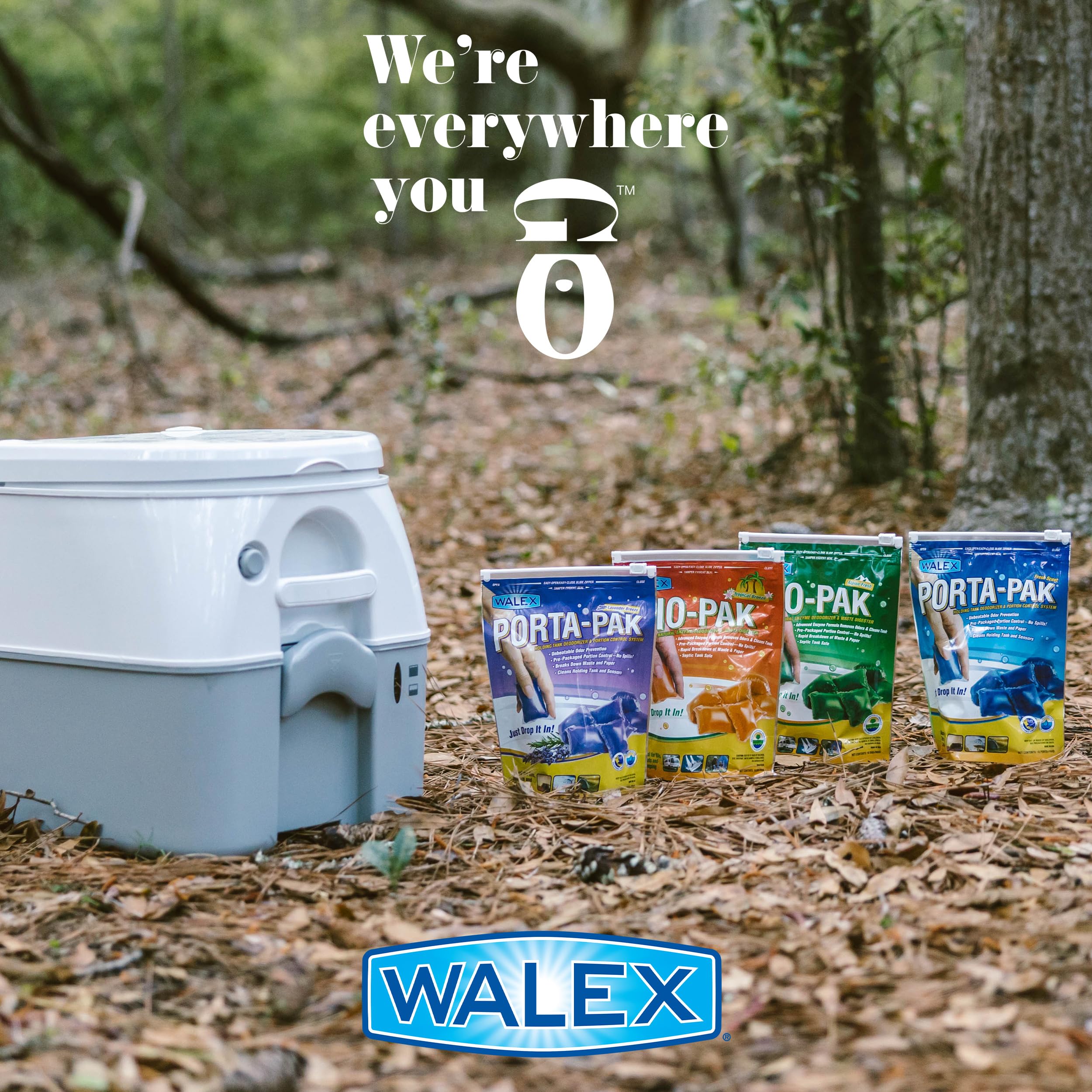 Walex Black Porta-Pak Holding Tank Deodorizer & Portion Control System Drop-Ins - Rapid Breakdown of Waste & Paper, Odor Prevention, Cleans Tank & Sensors - Fresh Scent, 10-Pack
