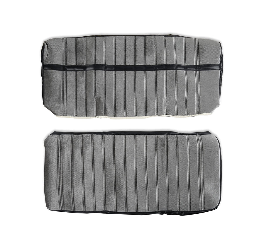 Brothers Trucks 05-290 C/K Seat Upholstery Kit - Cloth/Vinyl - Black/Silver