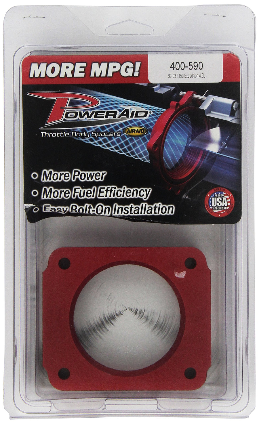 Throttle Body Spacer Airaid 400-590 PowerAid