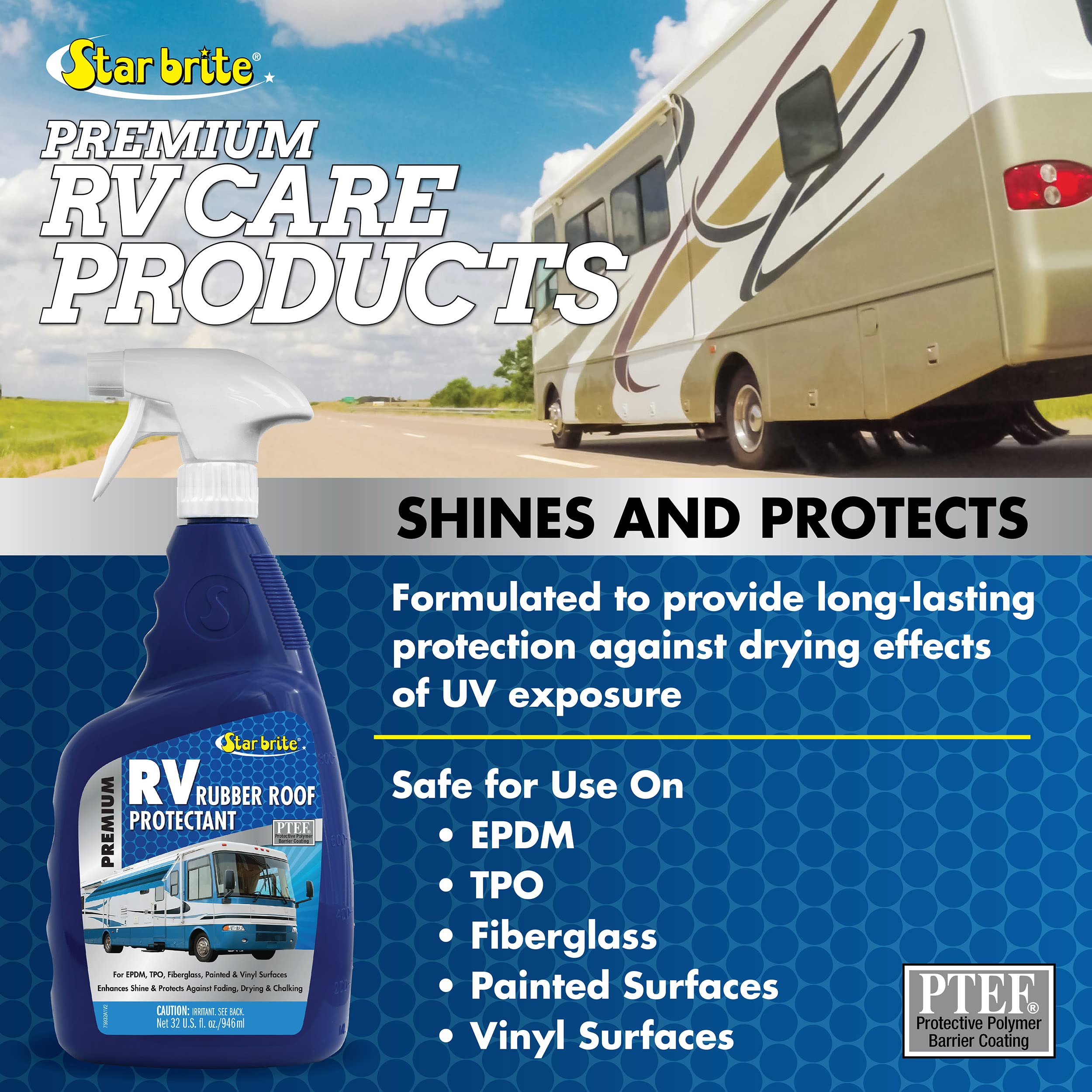 Premium STAR BRITE RV Rubber Roof Protectant - 32 OZ (075932)