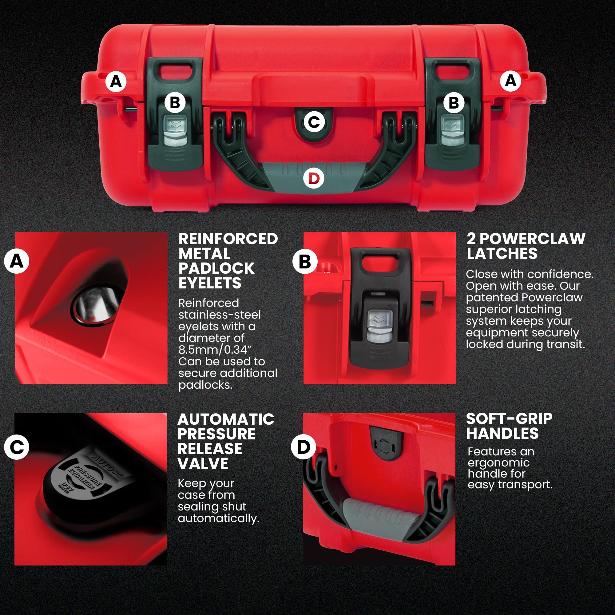 NANUK Waterproof 920 First Aid Box Empty – Durable, Medical First Aid Organizer Case, IP67-Rated, Dustproof, Impact-Resistant, and Floats (7.4" x 4.9" x 3.1") – Red