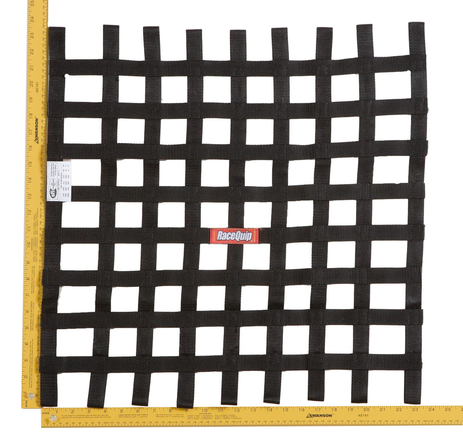 Window Net RaceQuip® 726009RQP SFI 27.1-1 in Webbing - 24 in Square - Black