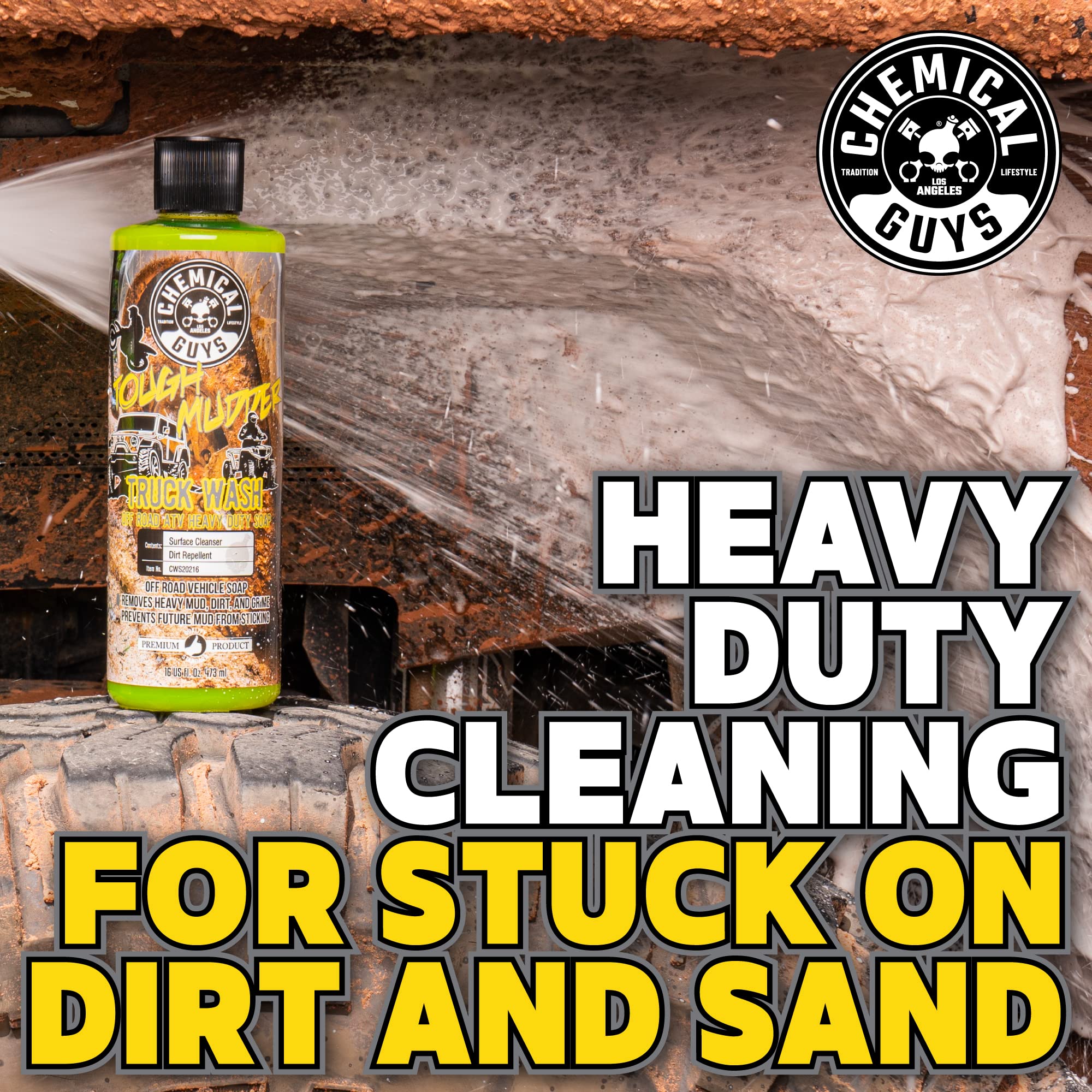Chemical Guys Tough Mudder CWS20216 Foaming Truck, Off Road, ATV and RV Heavy Duty Wash Soap, (Works with Foam Cannons, Foam Guns or Bucket Washes), 16 fl oz, Lemon Scent