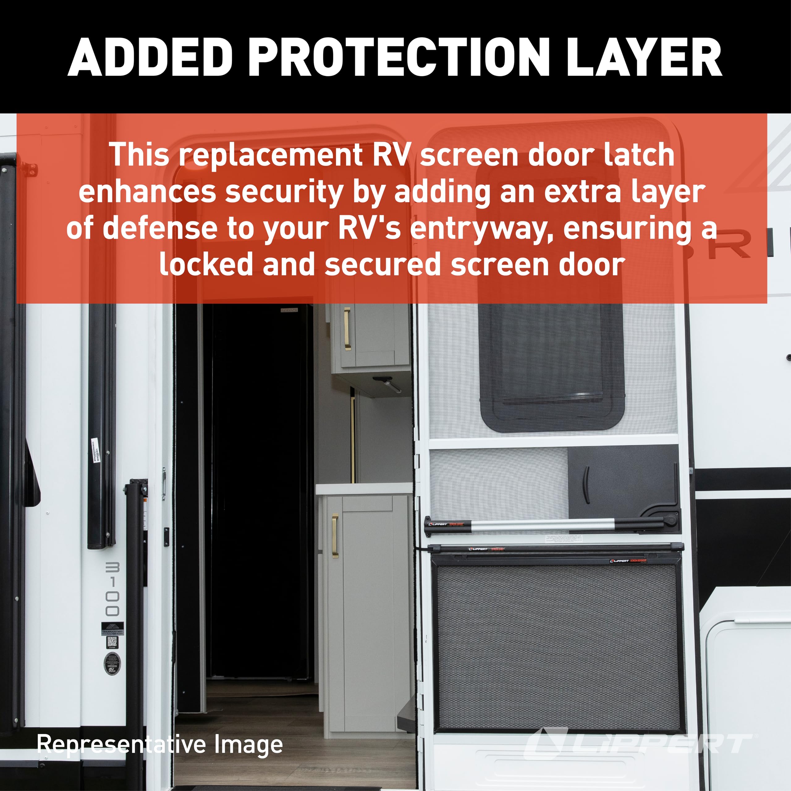 Lippert Replacement Screen Door Latch Kit for 5th Wheel RVs, Travel Trailers and Motorhomes (Mounting Hardware Not Included) - 201471