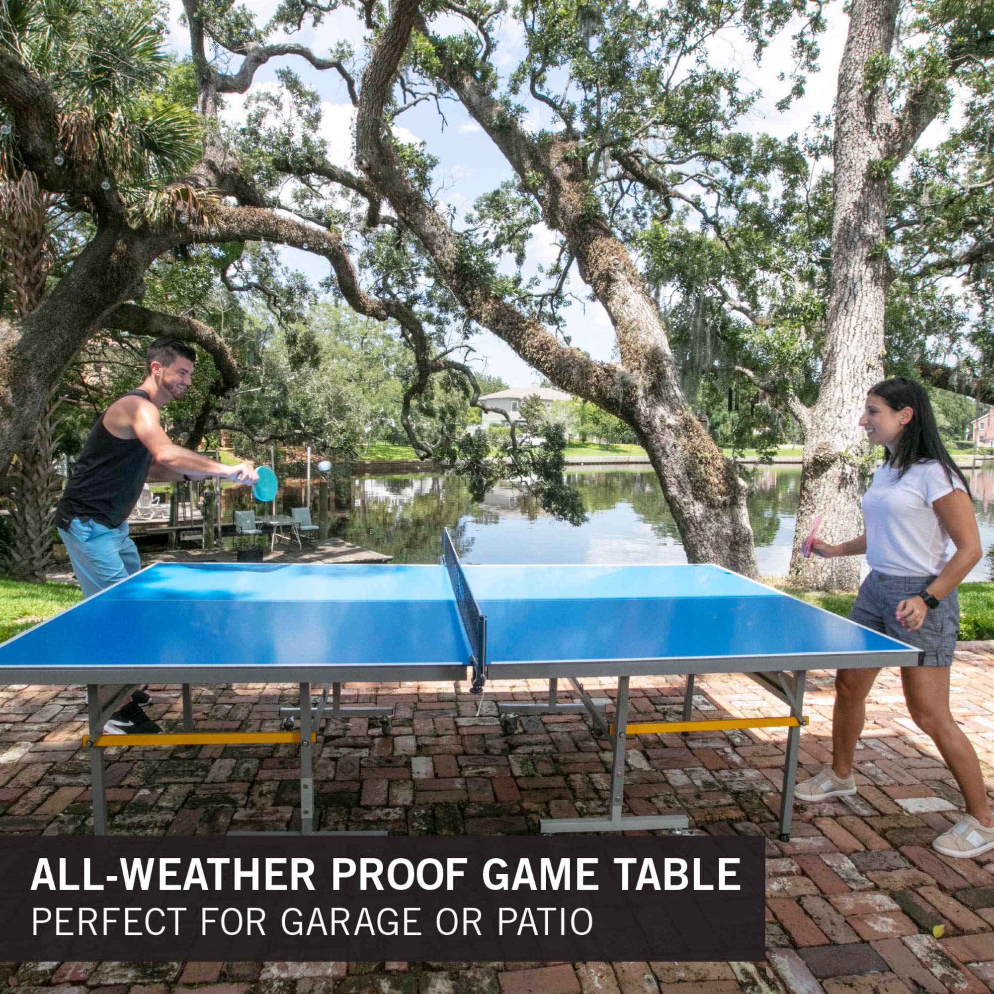 STIGA Professional XTR Outdoor Ping Pong Tables – All Weather Aluminum Waterproof Outdoor or Indoor Design with Net & Post - 10 Minute Easy Assembly Ping Pong Table with Compact Storage