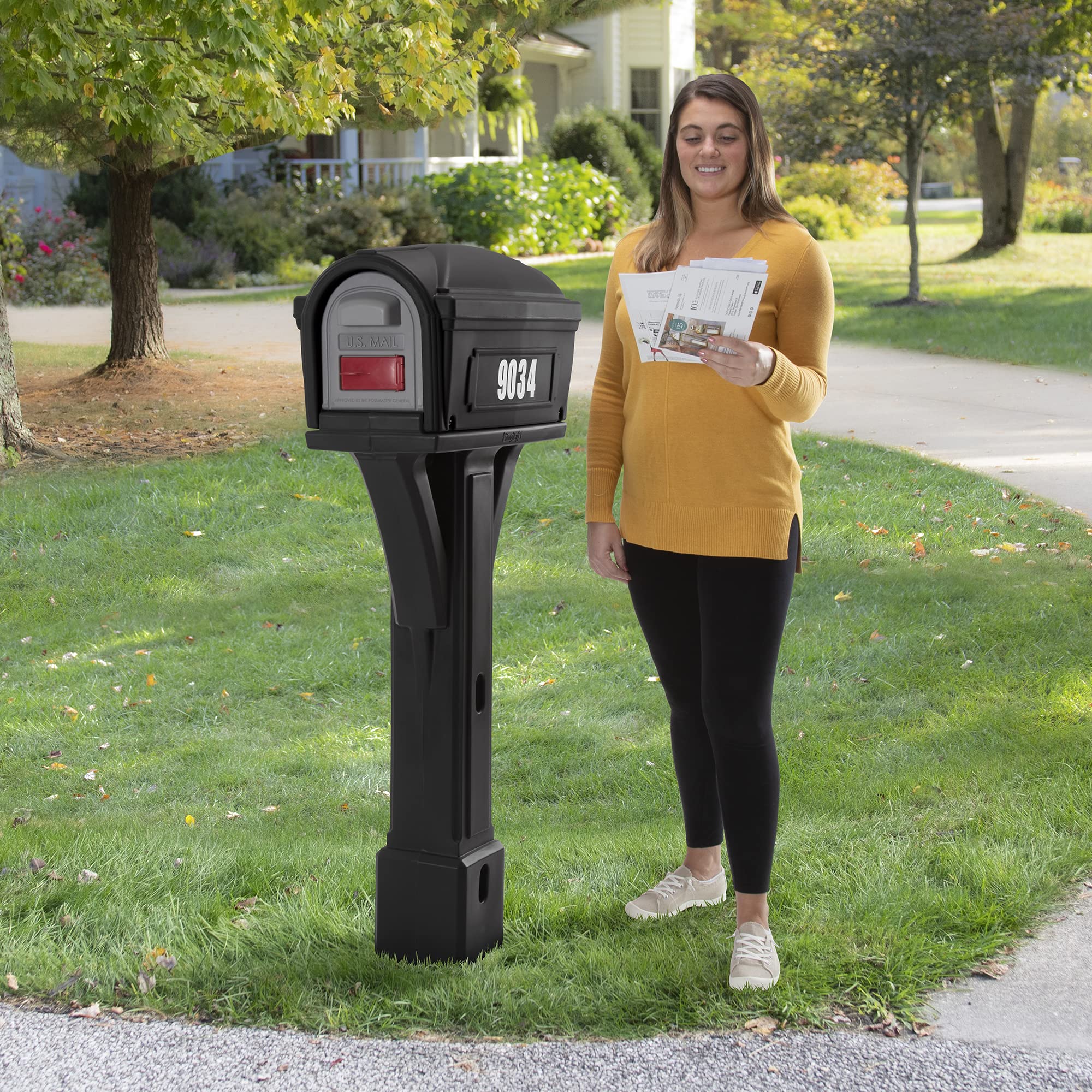 Simplay3 Mailbox & Post Mount Classic Combo Kit with 2 Access Doors - Black