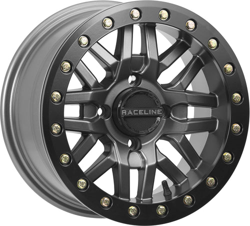 Raceline Beadlock Ryno Black Wheel with Gun Metal (15 x 15. inches /4 x 137 mm, 1 mm Offset)