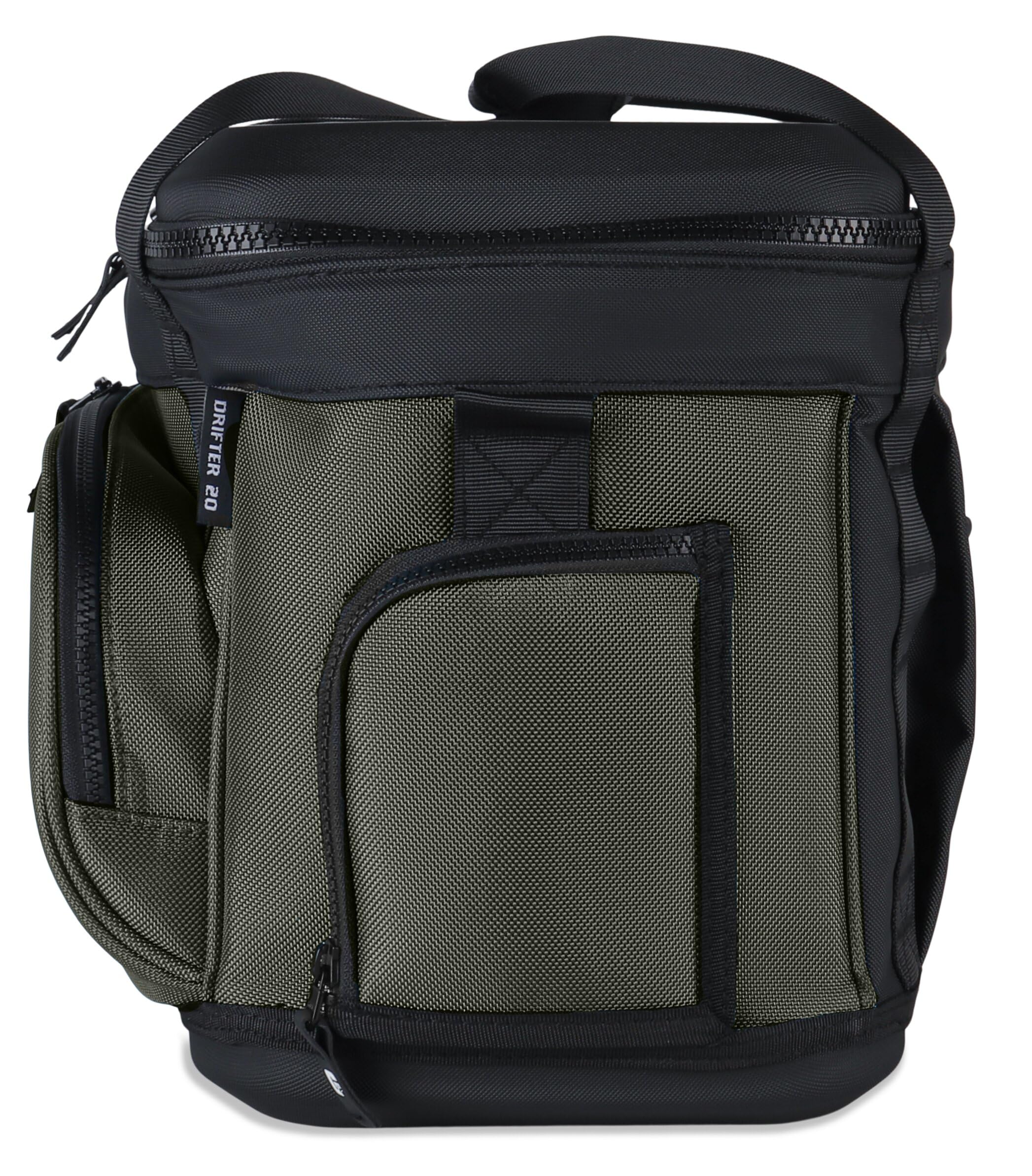 Drifter Grizzly 20 Soft Sided Cooler | 20 qt Flip-Top Cooler Bag | Ice Chest for Beach Boat Camping Fishing Hiking Hunting Picnic | Lightweight Portable Insulated Waterproof | Lunar Green