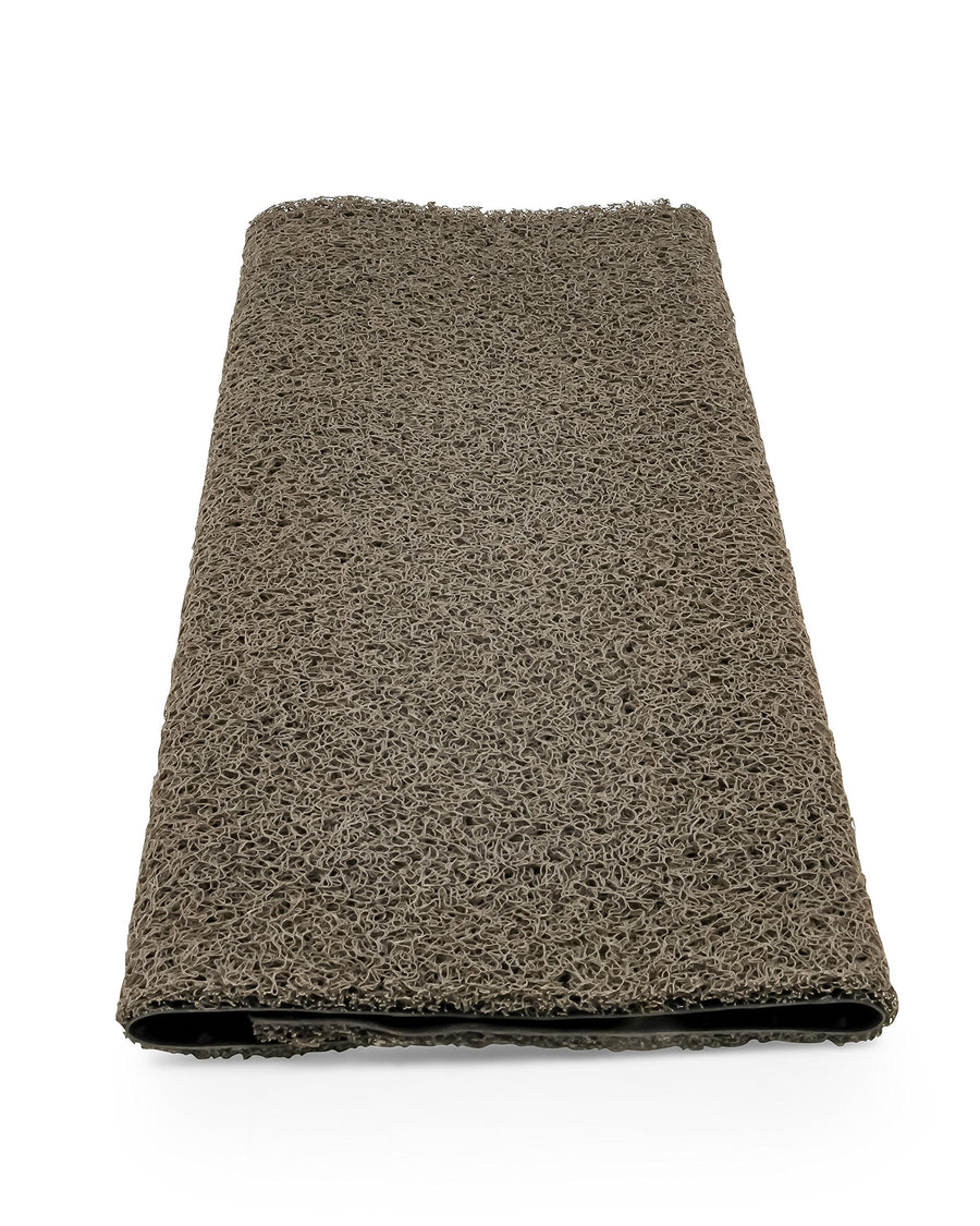 Camco Wrap Around Premium RV Step Rug – 22" x 23" Cushioned PVC Scrub Mat for Manual & Electric RV Steps – Easy Install with Springs – Gray (42968)