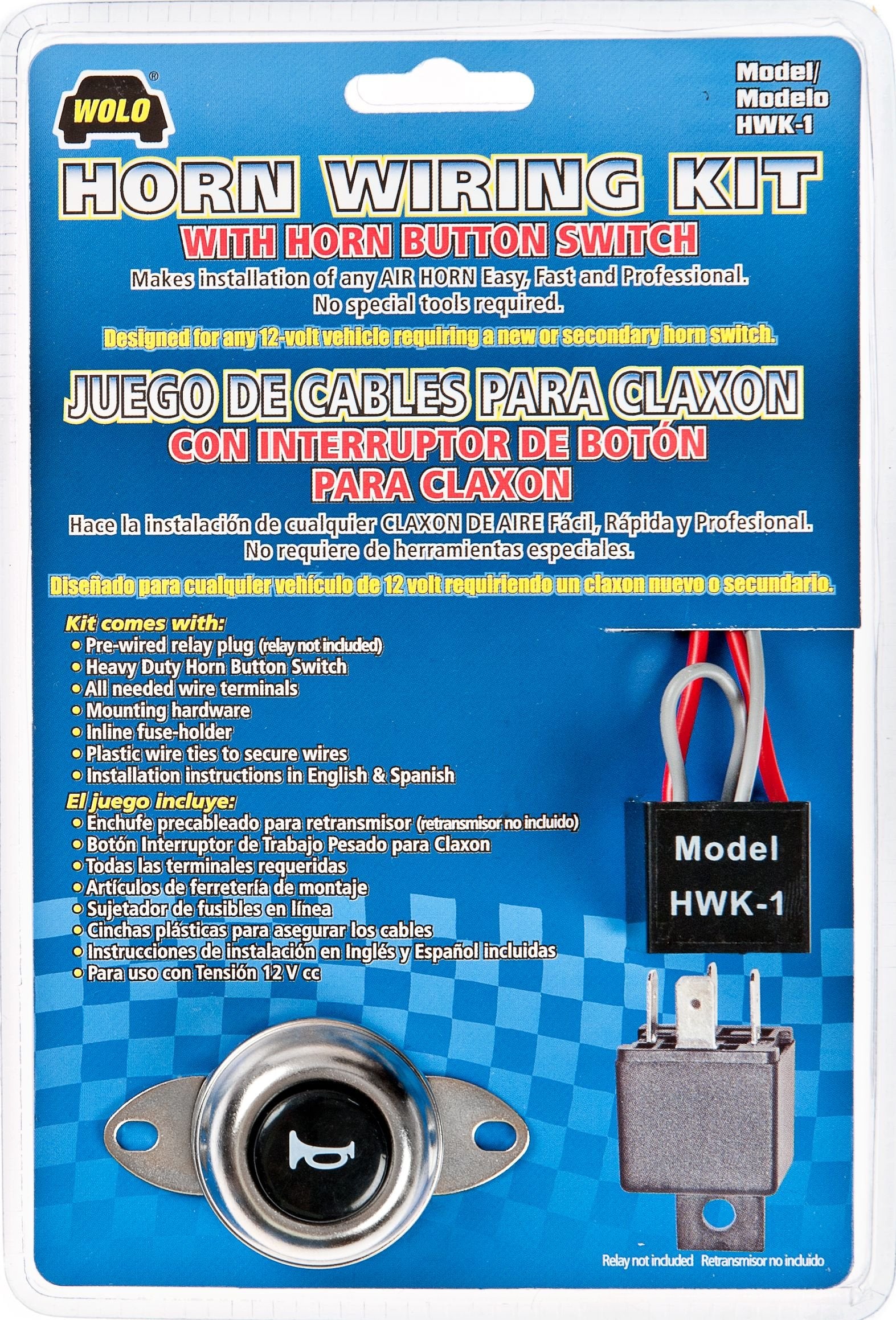 Air Horn Wiring Kit Wolo (HWK-1) with Horn Button Switch