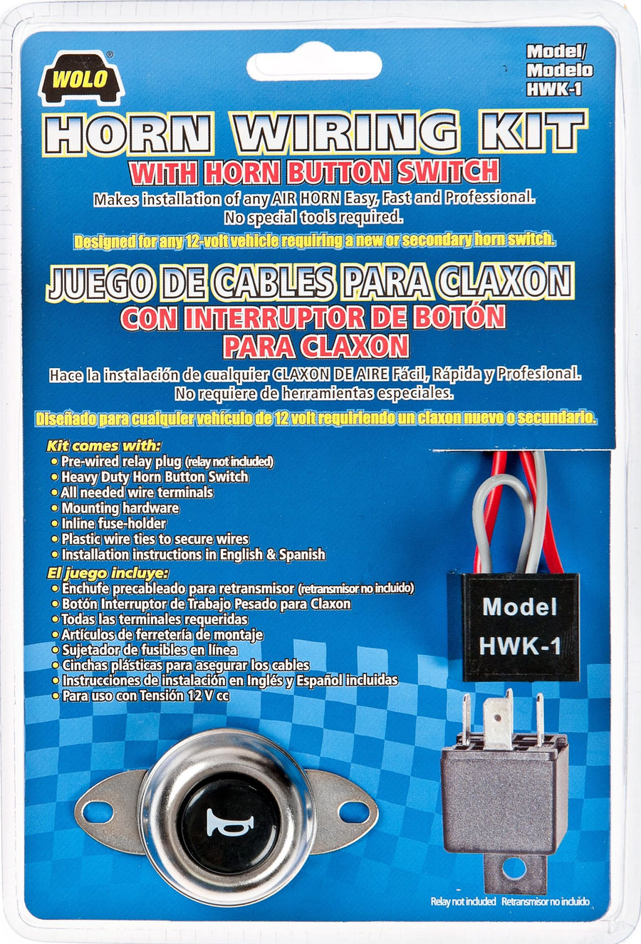 Air Horn Wiring Kit Wolo (HWK-1) with Horn Button Switch