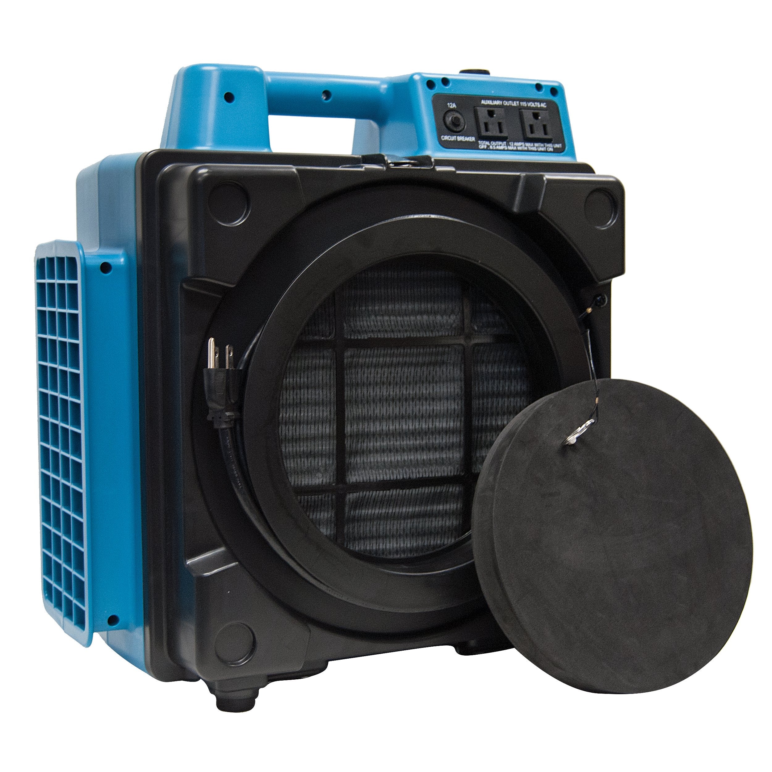 XPOWER 1/3HP X-2480A 550 CFM Air Scrubber - Professional 3-Stage HEPA Mini Air Scrubber with built in GFCI Power Outlets