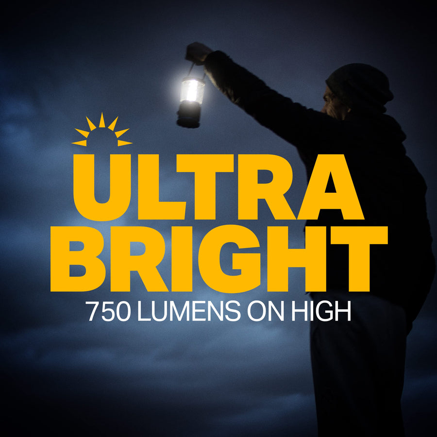 750 Lumen LUXPRO 3C Rugged LED Lantern - Battery Powered for Up to 90 Hours of Use - Dimmable LED Light with IPX4 Water-Resistant Rating