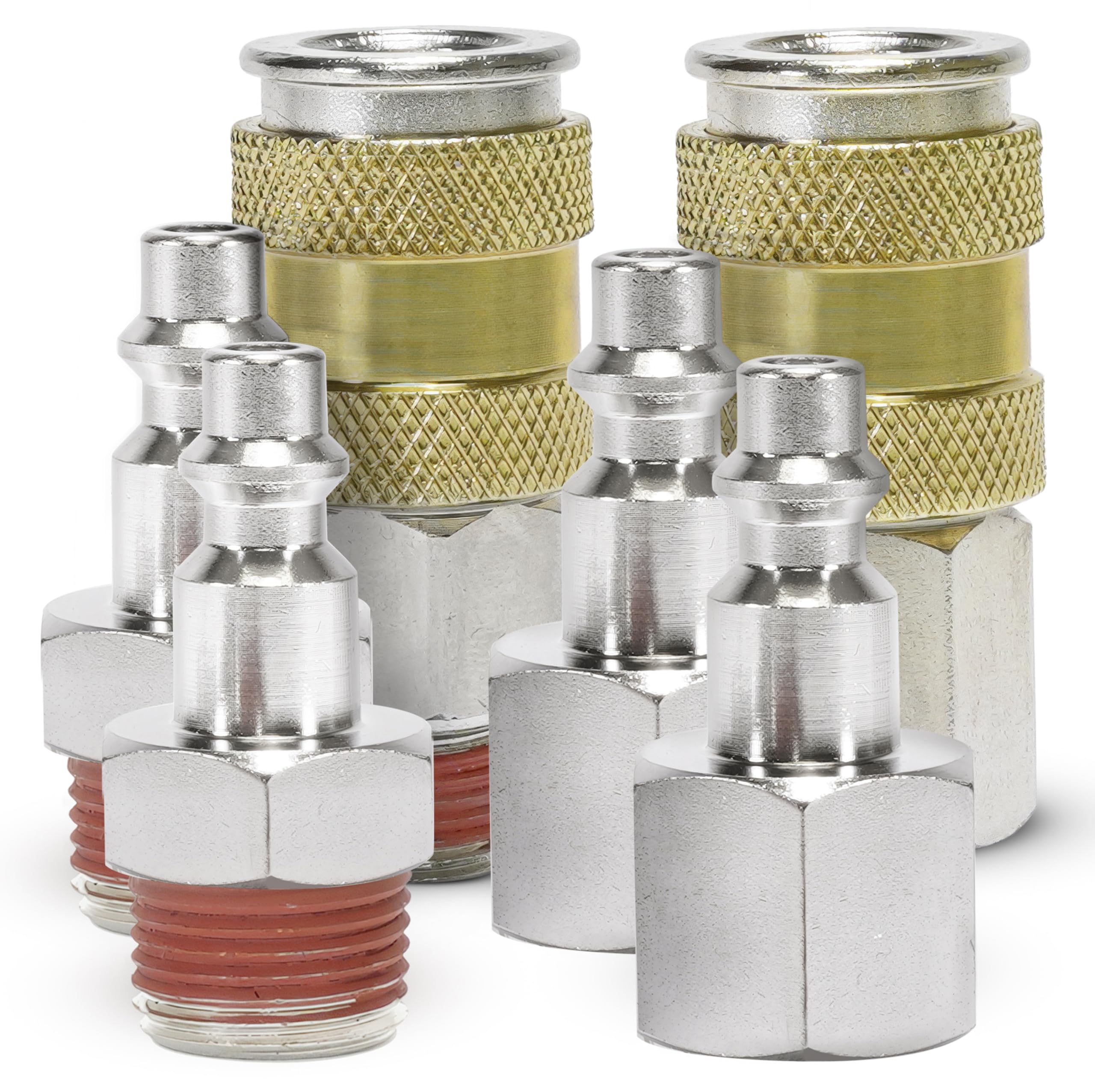 High Flow Couplers 3/8" NPT M & F, Quick Connect Studs 3/8" M (2) & F (2), NO LOGO