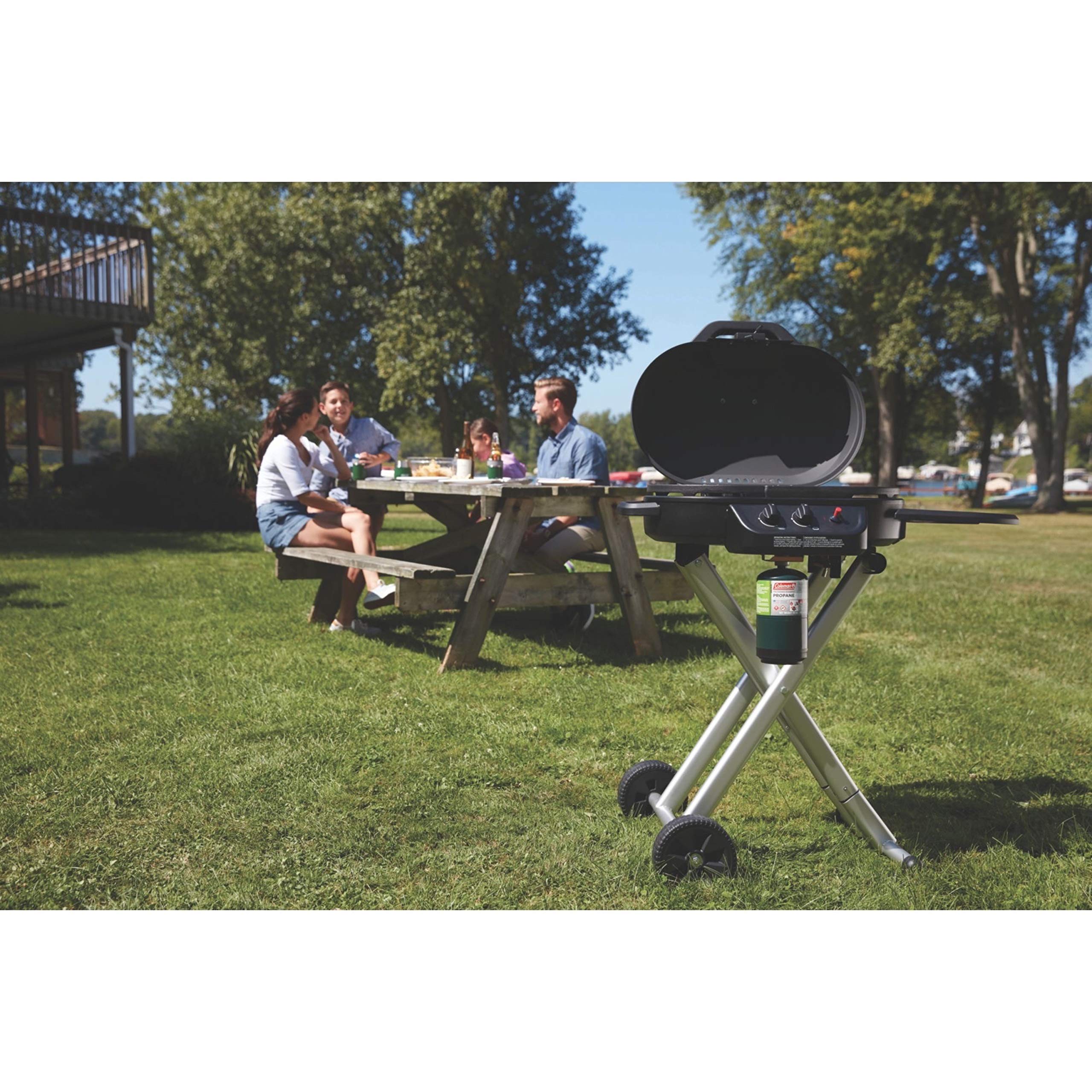 Coleman Portable RoadTrip 225 Propane Grill, 2-Burner Gas Grill with Matchless Ignition & Adjustable Temperature Control, 11,000 BTUs of Power for Grilling, Tailgating, Camping, BBQ, & More