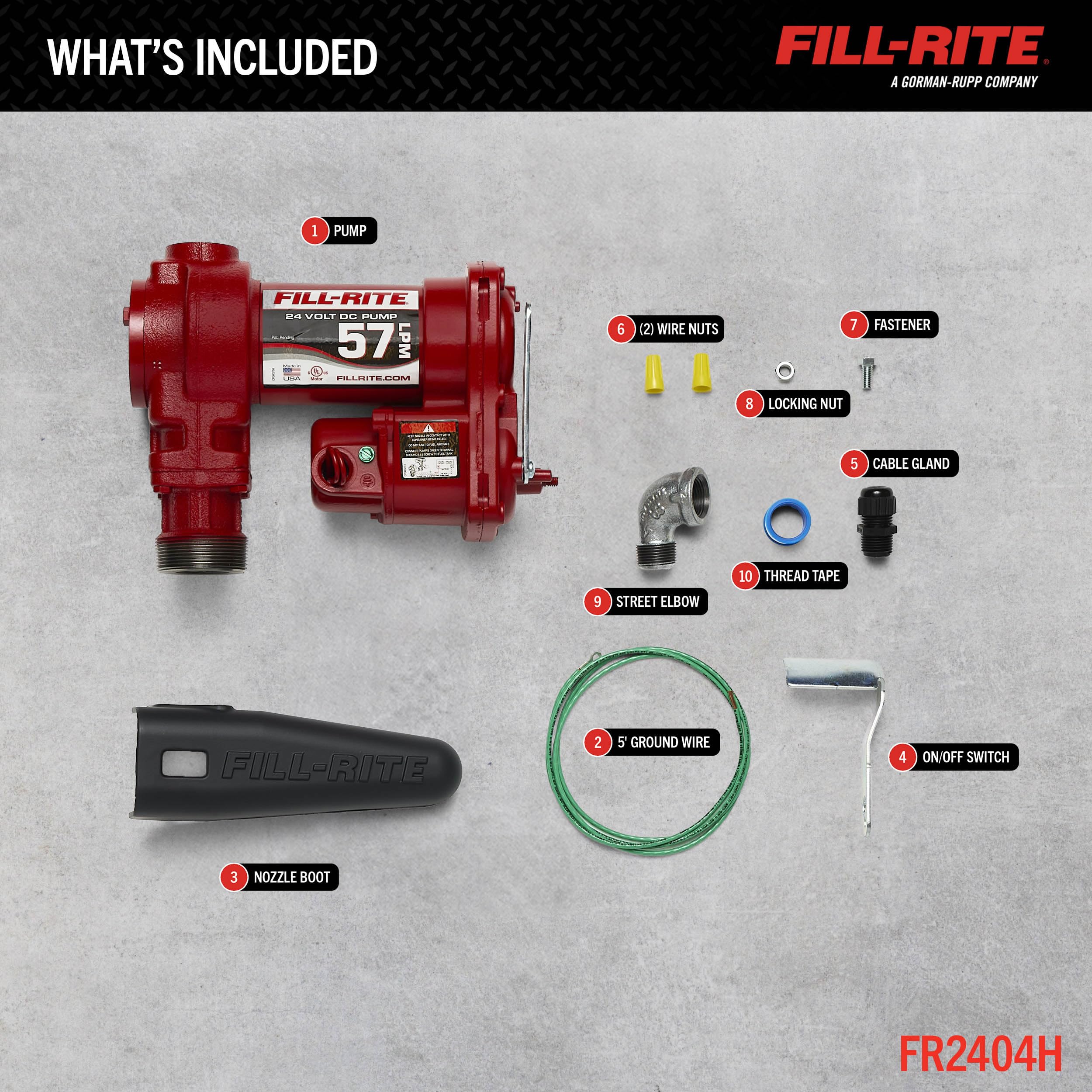 Fill-Rite 24V FR2404H 15 GPM Fuel Transfer Pump (Pump Only)