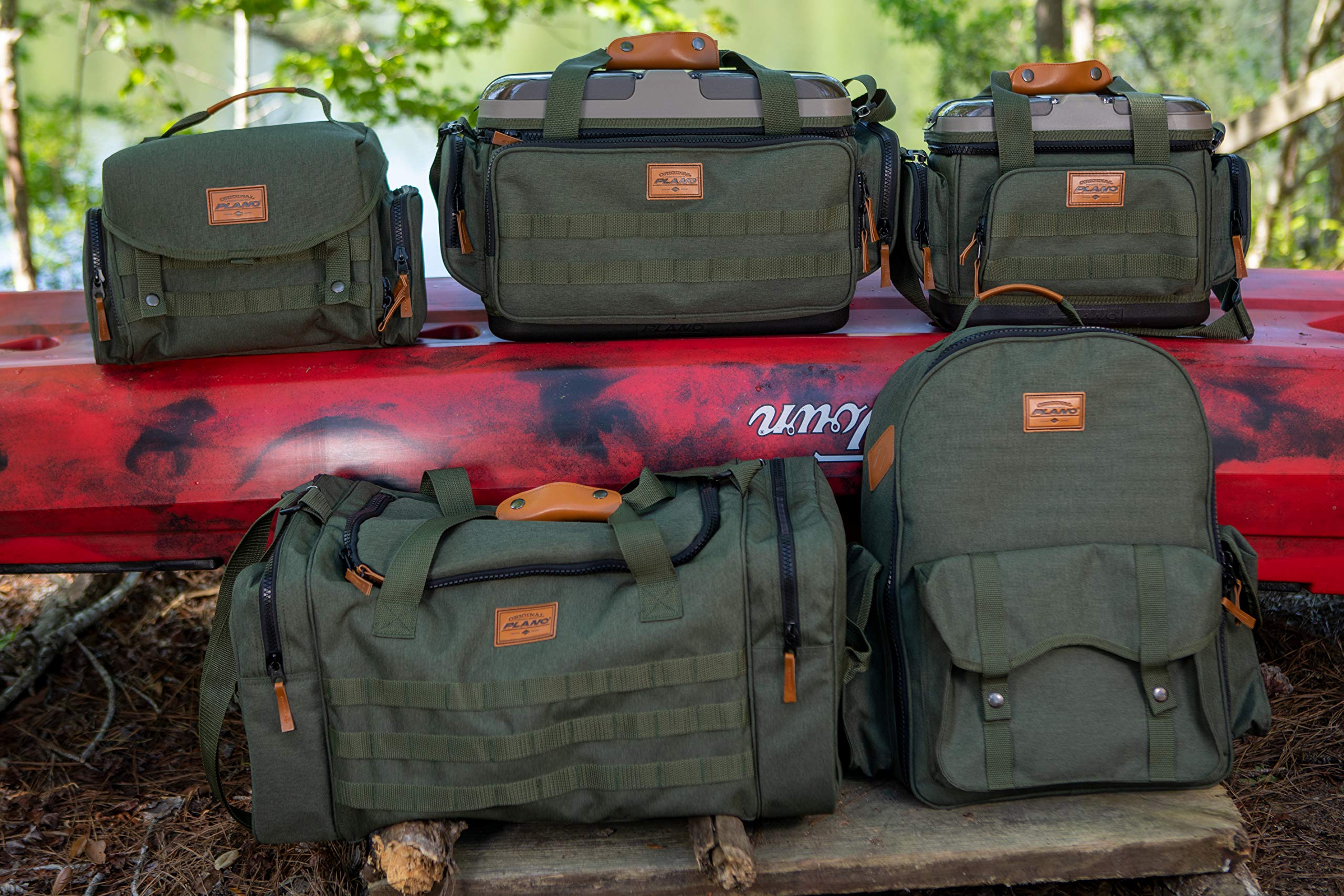 A-Series Plano Molding 2.0 Tackle Backpack, Forest Green, Includes 5 3600 StowAway Utility Boxes, Premium Soft Fishing Tackle Storage for Baits & Tools