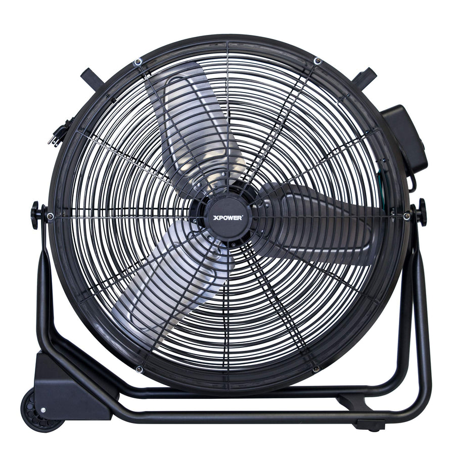 FD-630D XPOWER 1/2 HP 5800 CFM 1.8 Amps Variable Speed Enclosed Brushless DC Motor High Velocity 24” Drum Fan