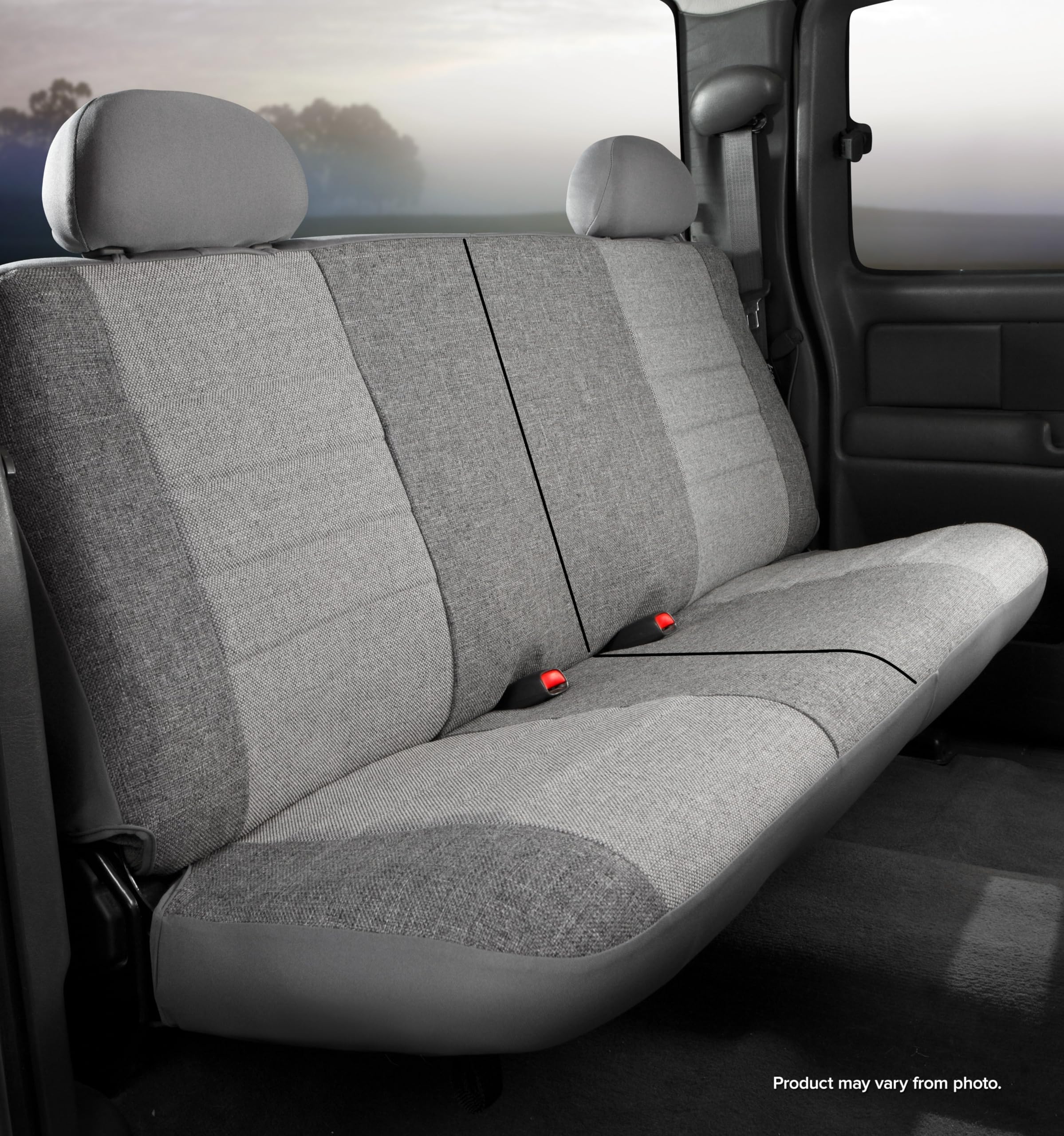 Gray Fia OE35-13 Custom Fit Rear Seat Cover Split Seat 50/50 - Tweed