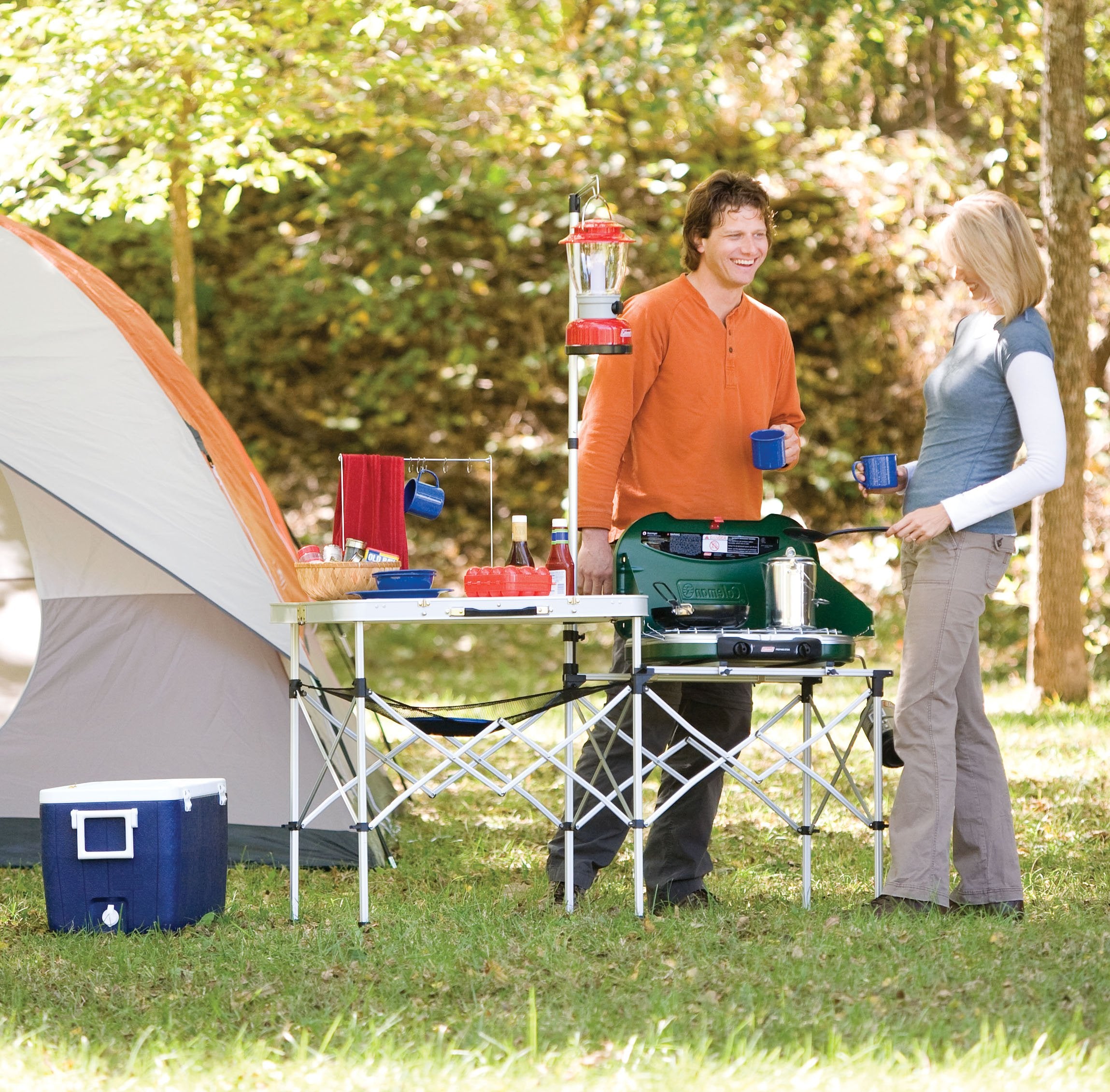 Coleman Portable Pack-Away Camp Kitchen, Outdoor Folding Kitchen with Food Prep Area, Great for Camping, Tailgating, Grilling & More