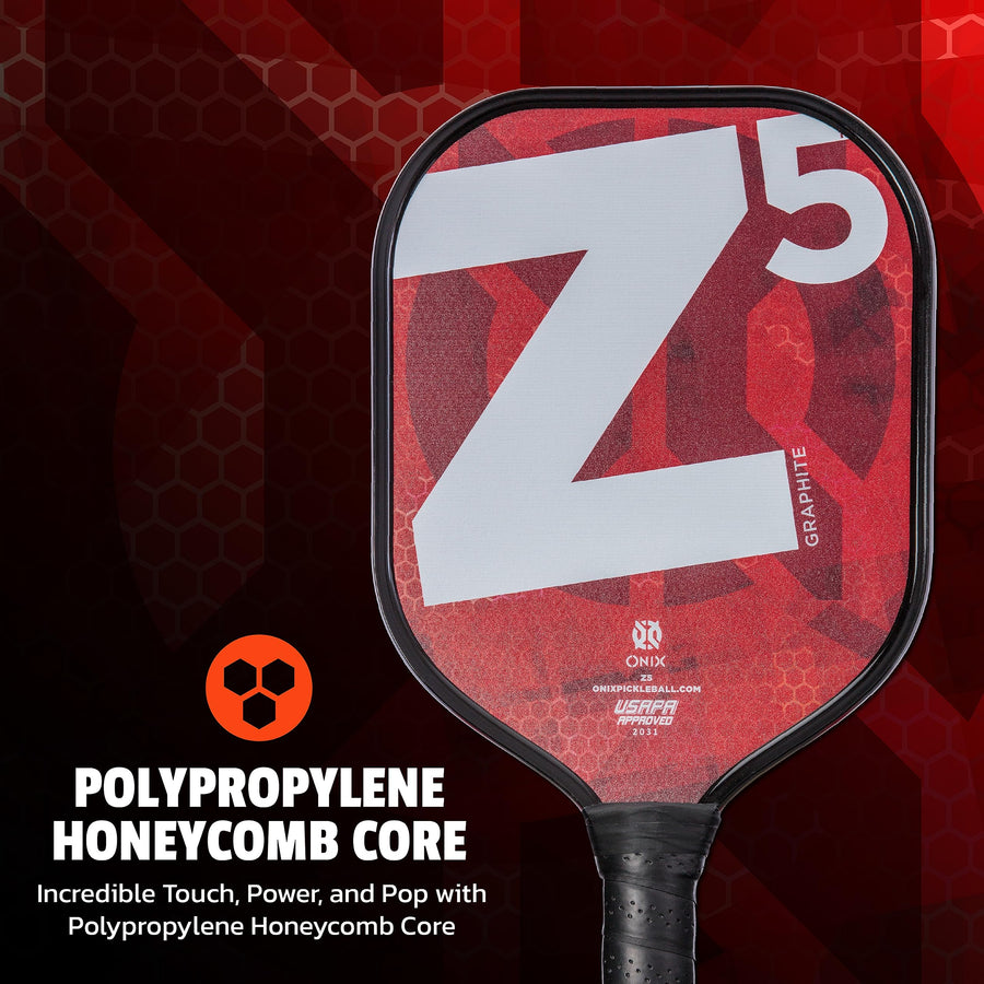 Graphite ONIX MOD Z5 Carbon Fiber Pickleball Paddles with Cushion Comfort Pickleball Paddle Grip - USA Pickleball Approved