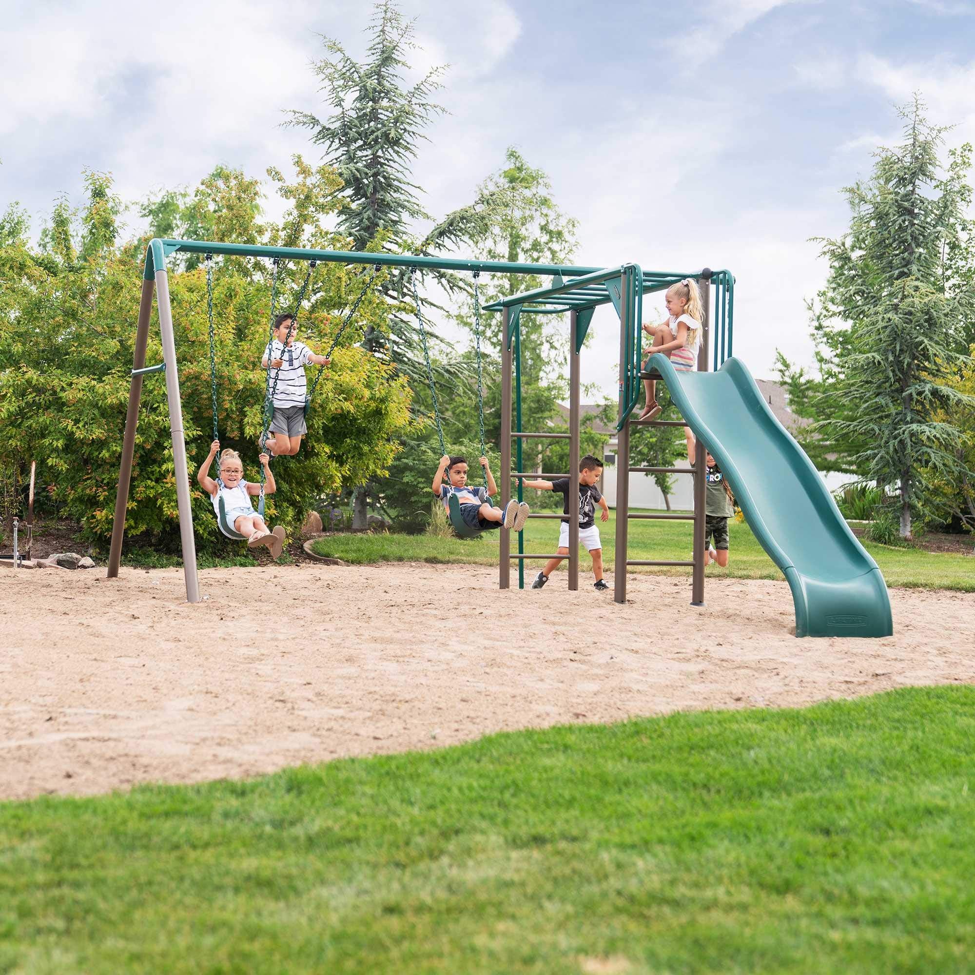 Monkey Bar Adventure Swing Set Lifetime 91028, Earthtone