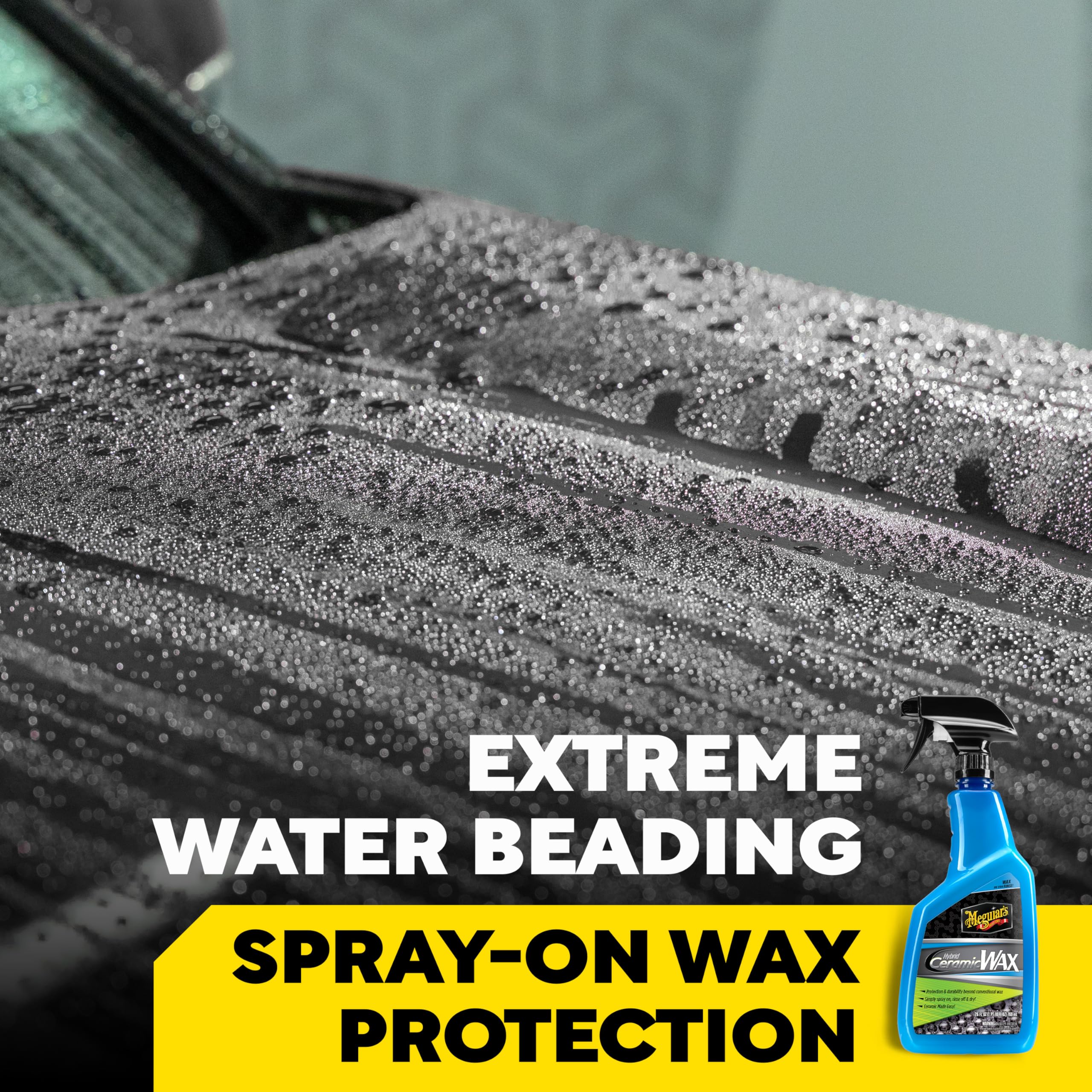 Hybrid Ceramic Wax Meguiar's, Easy-to-Use Spray Wax for Car Detailing with the Superior Protective Power of Advanced SiO2 Hybrid Barrier Technology, 26 Oz Spray Bottle